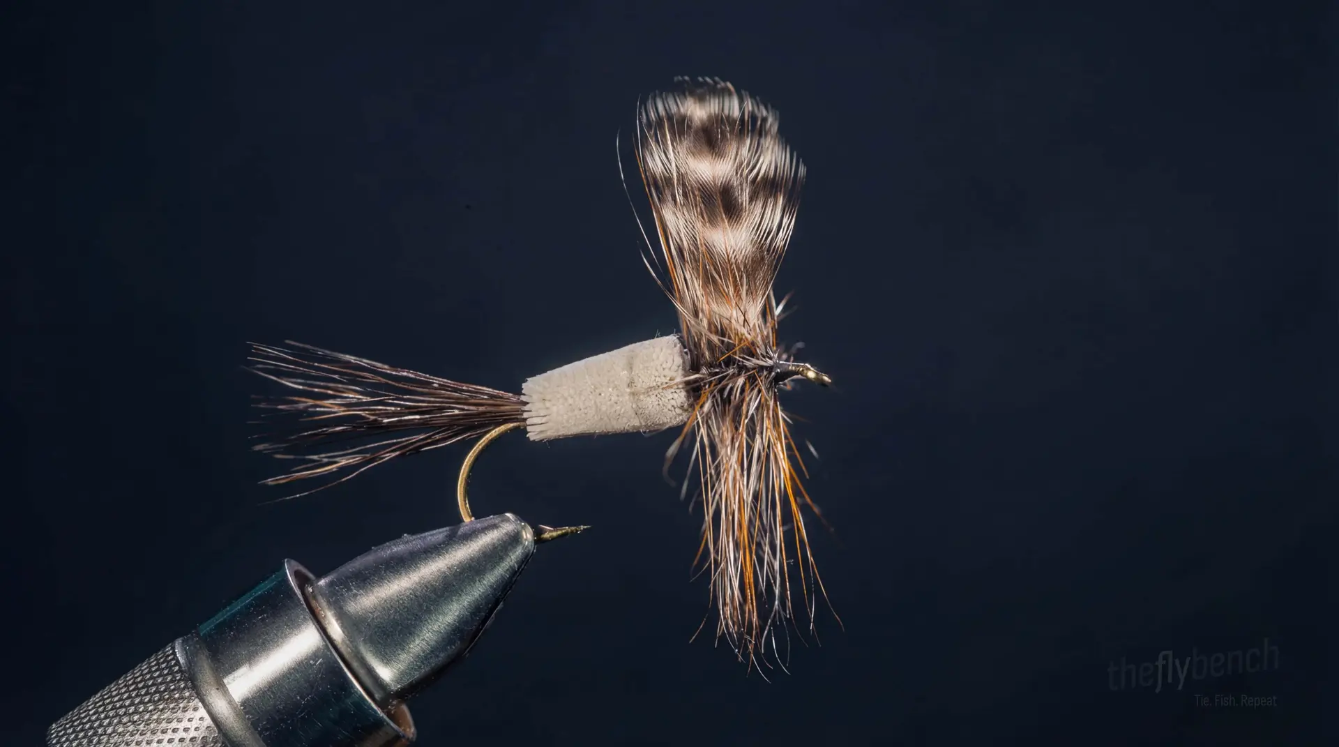 Adams Irresistible fly pattern - imitates Mayflies tied for Trout