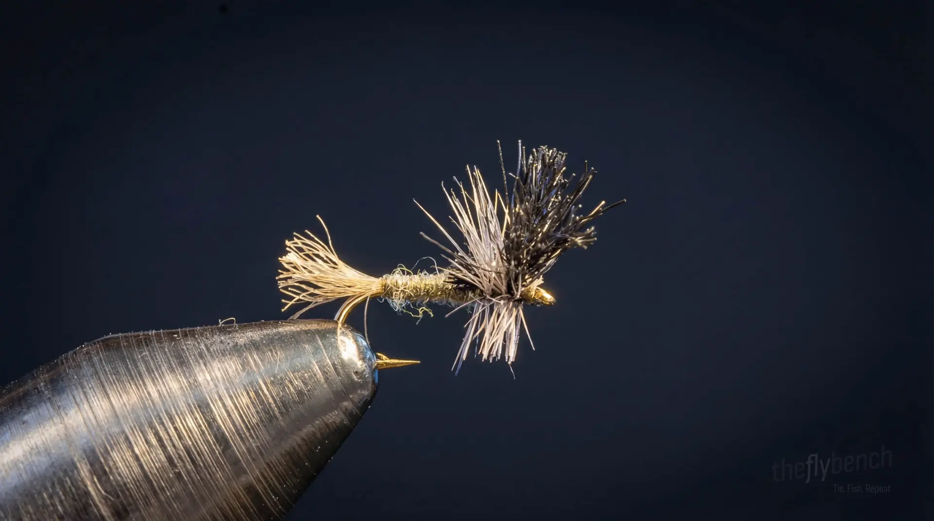 Baetis Cripple Black Wing fly pattern - imitates Blue-Winged Olive tied for Trout