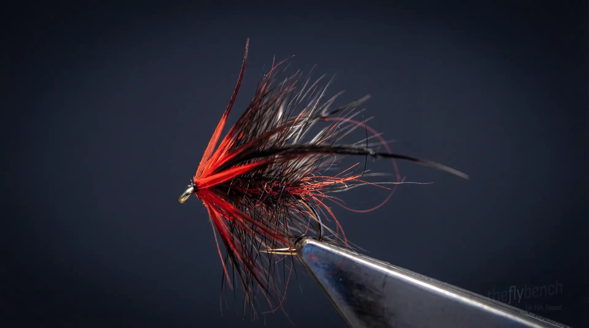 Bloody Bibio fly pattern - imitates Mayflies, Caddis tied for Trout