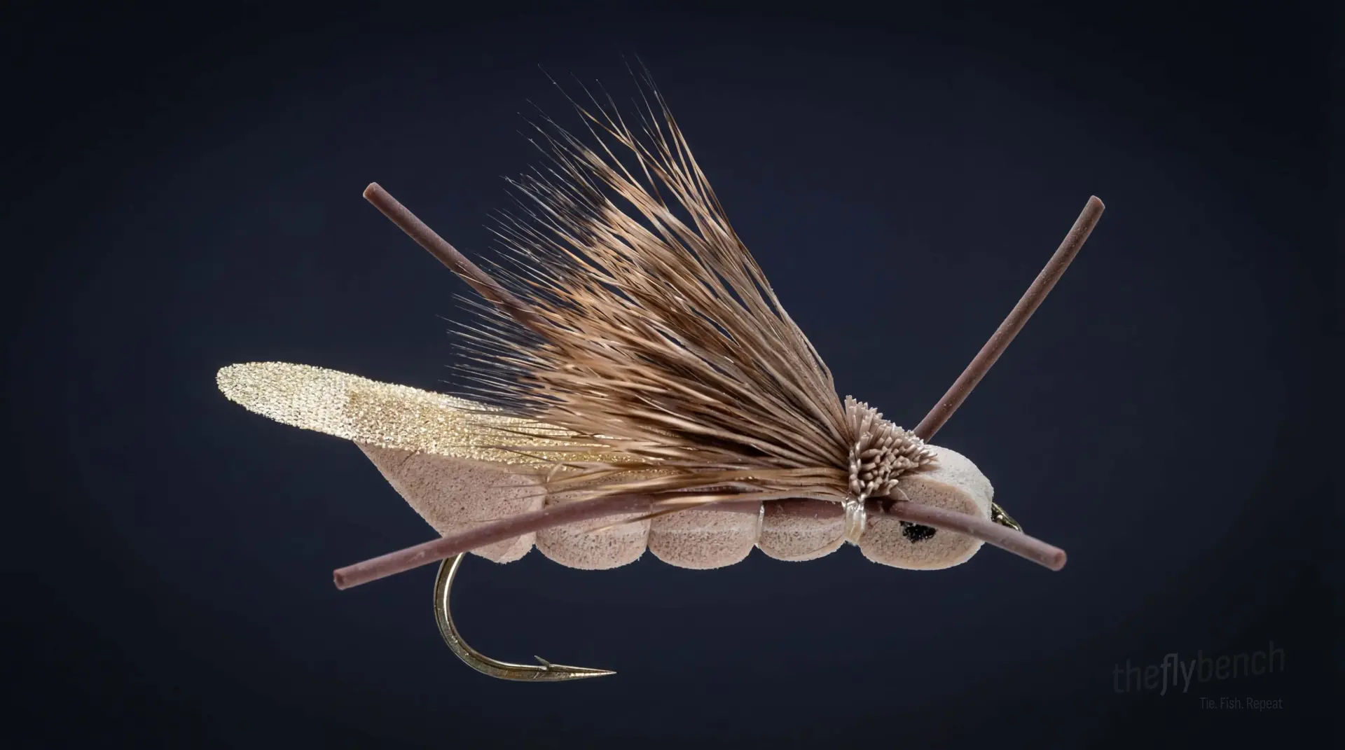 Charlie Boy Hopper fly pattern - imitates Grasshoppers tied for Trout