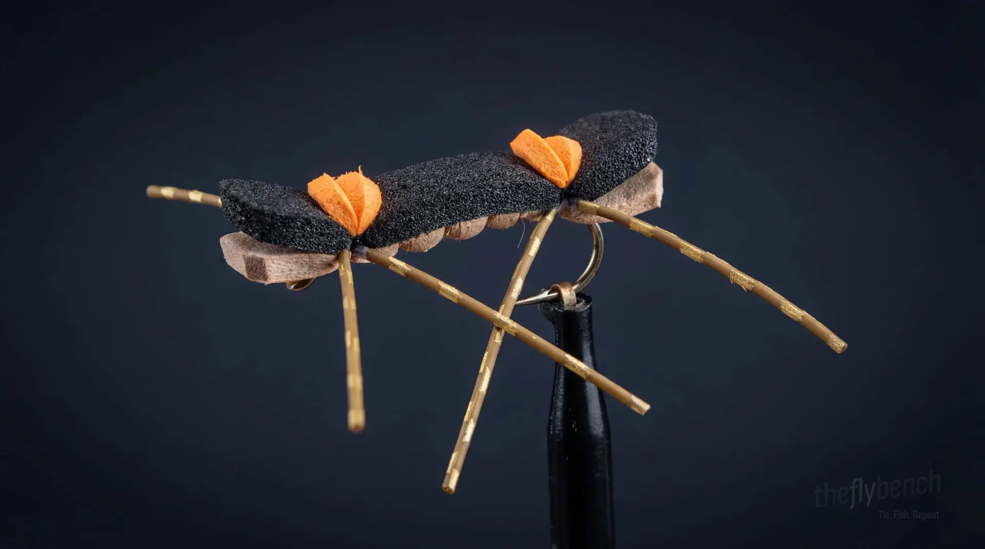 Chernobyl Ant fly pattern - imitates Grasshoppers, Stoneflies tied for Trout, Bass