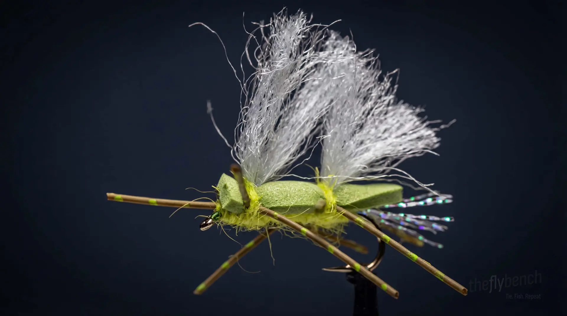 Chubby Chernobyl fly pattern - imitates Grasshoppers tied for Trout