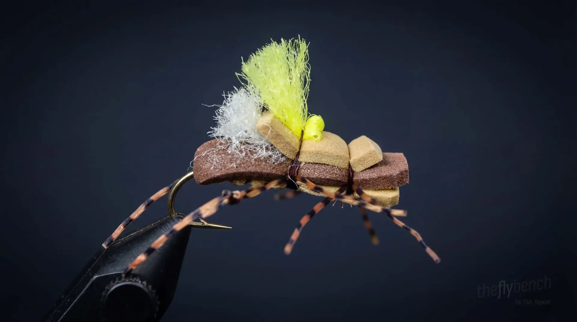 Fat Albert fly pattern - imitates Grasshoppers tied for Trout