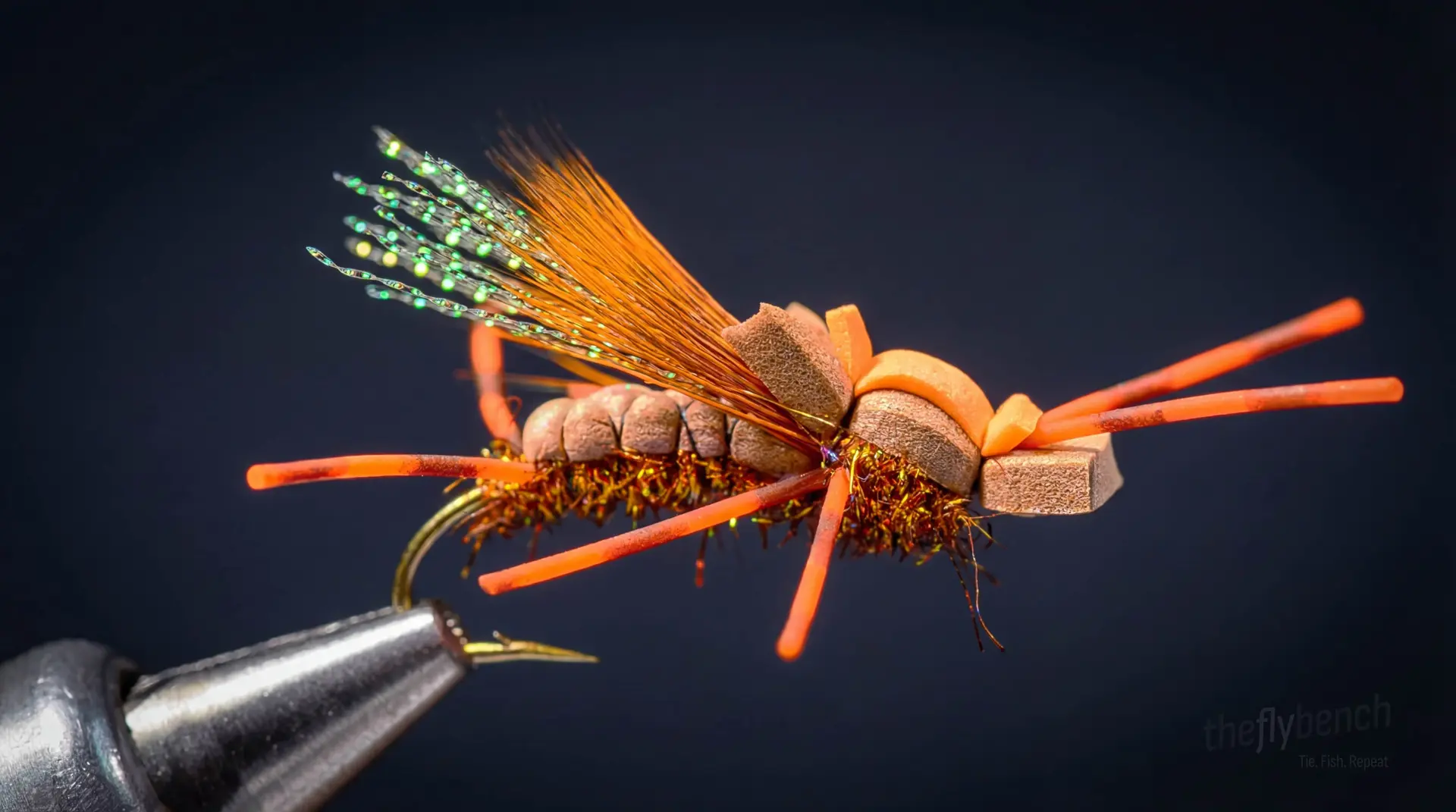 Grillos's Low Rider fly pattern - imitates Stoneflies, Golden Stones tied for Trout