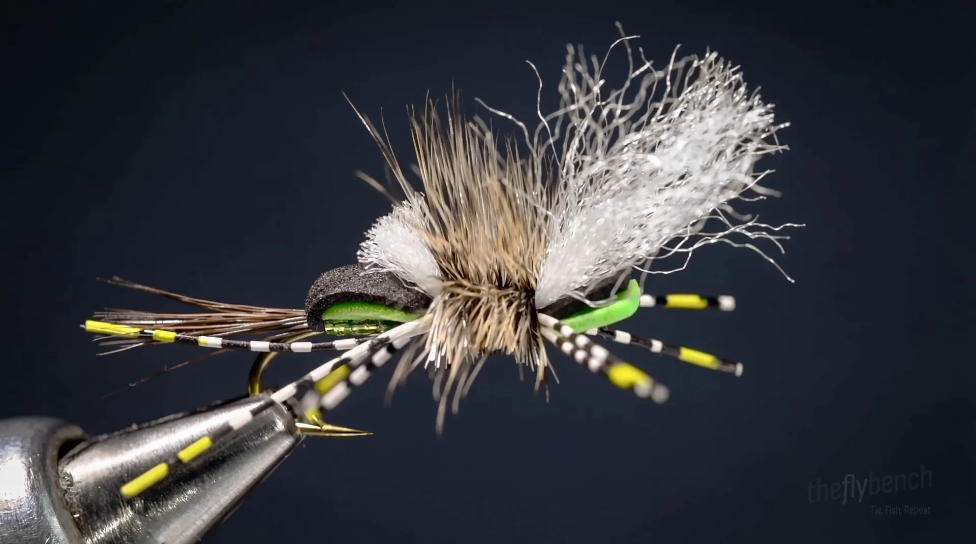 Hippy Stomper fly pattern - imitates Grasshoppers, Stoneflies, Attractor tied for Trout