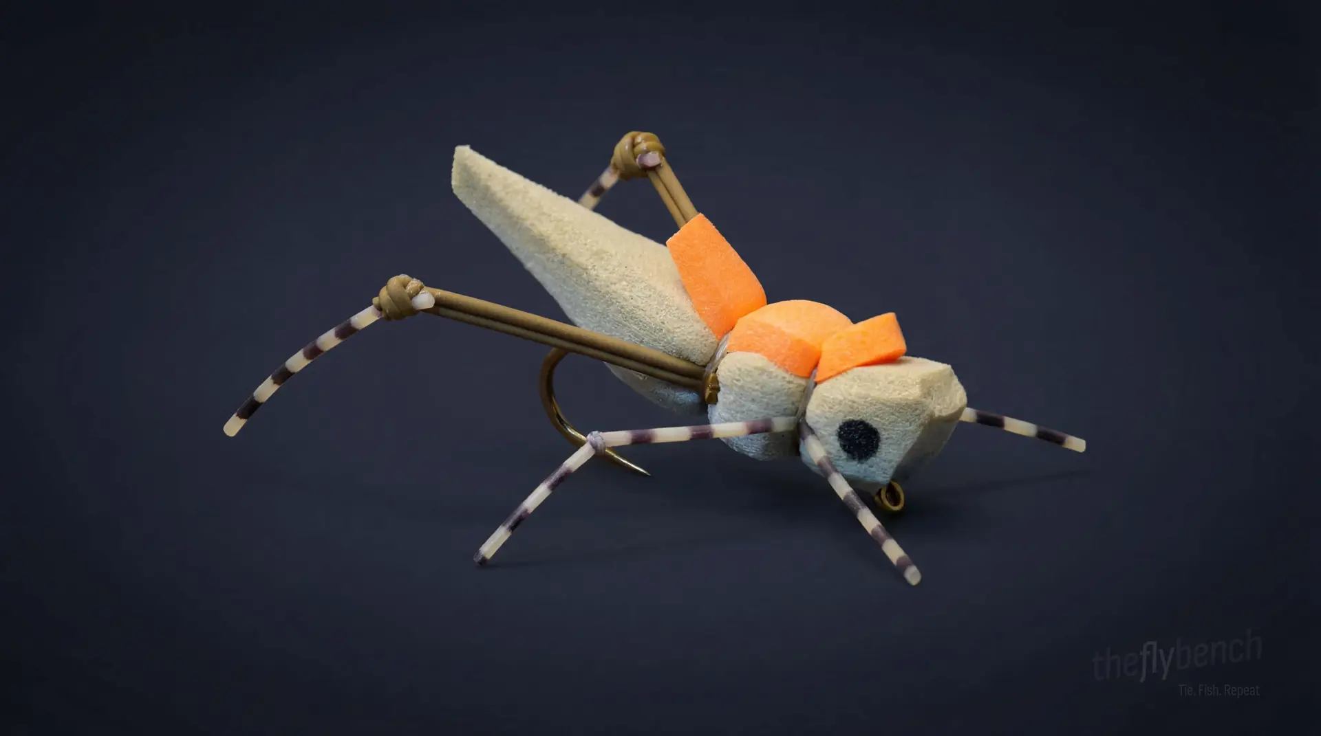 Morrish Hopper fly pattern - imitates Grasshoppers tied for Trout