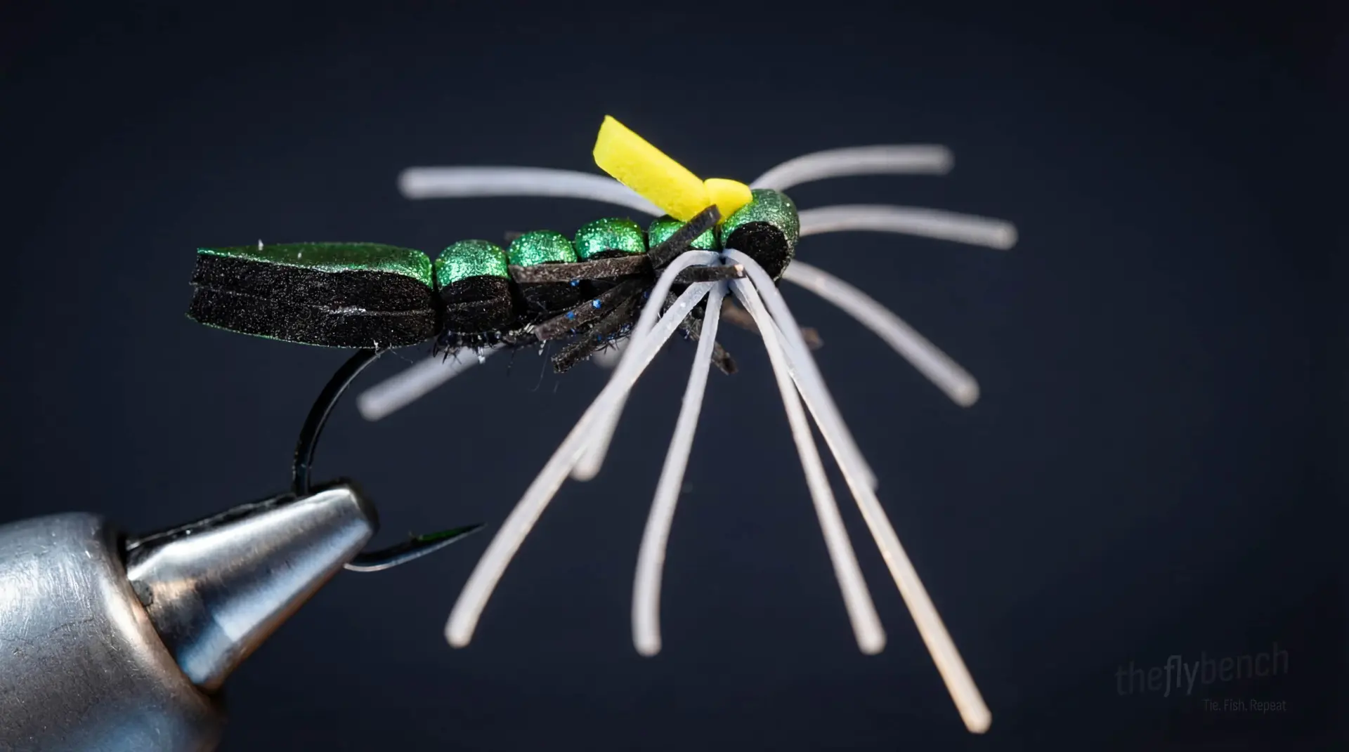 Ol' Mr Wiggly fly pattern - imitates Terrestrials, Attractor tied for Bass, Trout