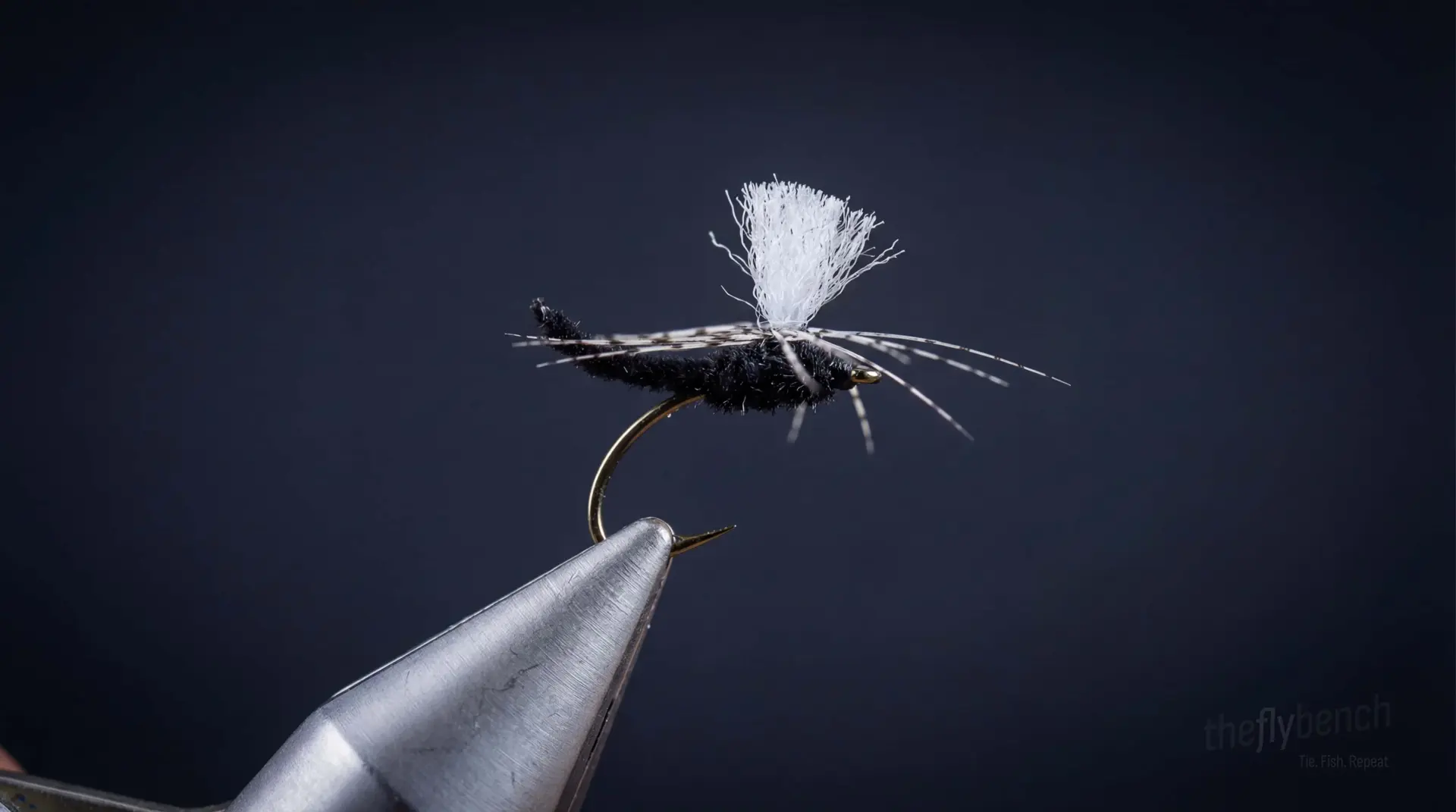 Palomino Partridge Parachute fly pattern - imitates Midges tied for Trout