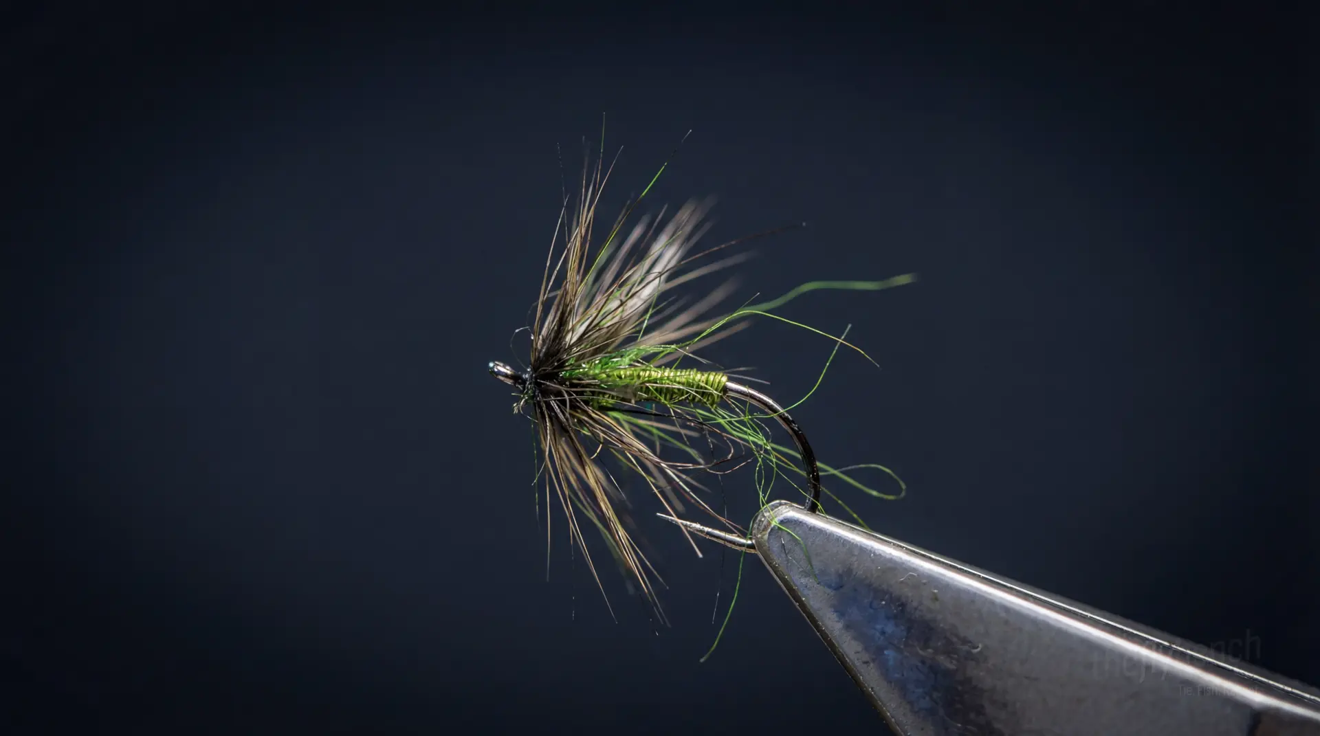 Wired Olive fly pattern - imitates Mayflies, Caddis tied for Trout