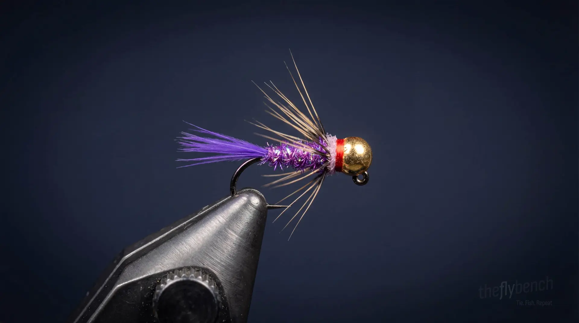 Egan's Purple Dart fly pattern - imitates Mayfly Nymphs tied for Trout