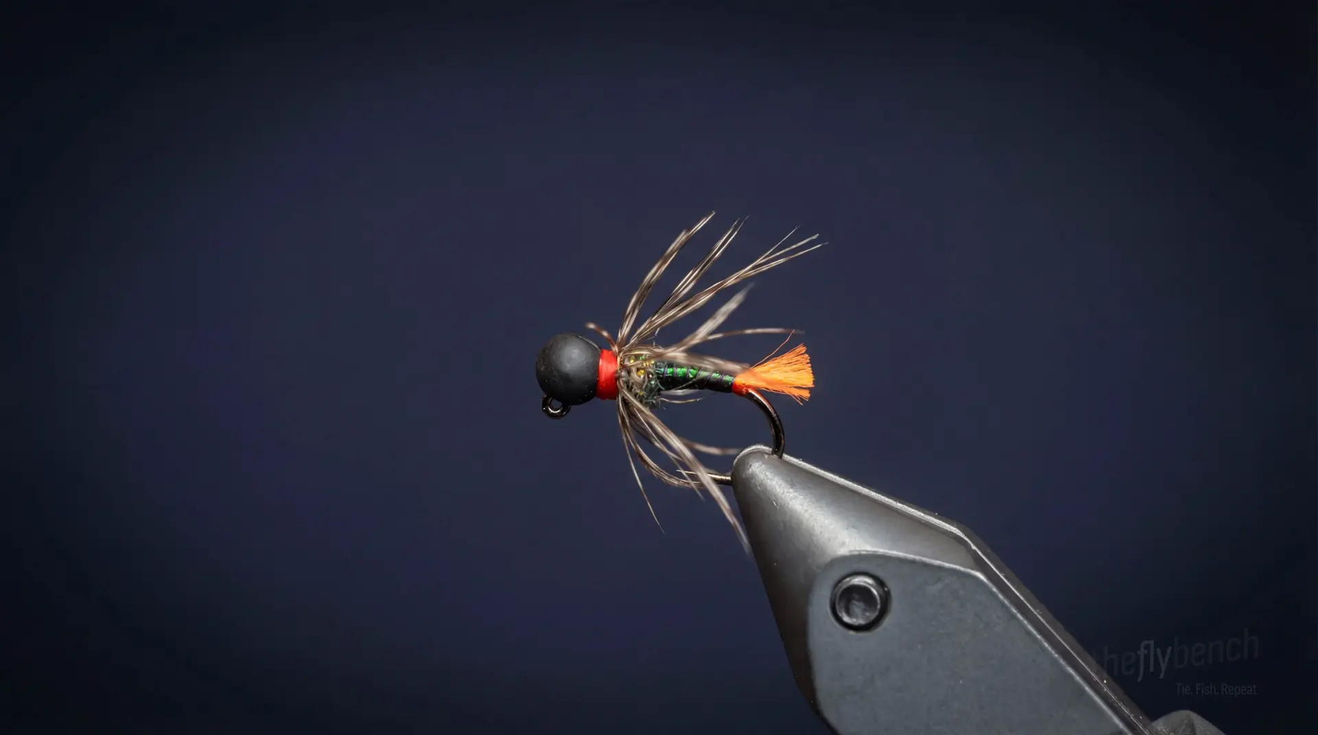 Perdi-BOMB Soft Hackle Nymph fly pattern - imitates Mayfly Nymphs, Mayfly Emergers tied for Trout