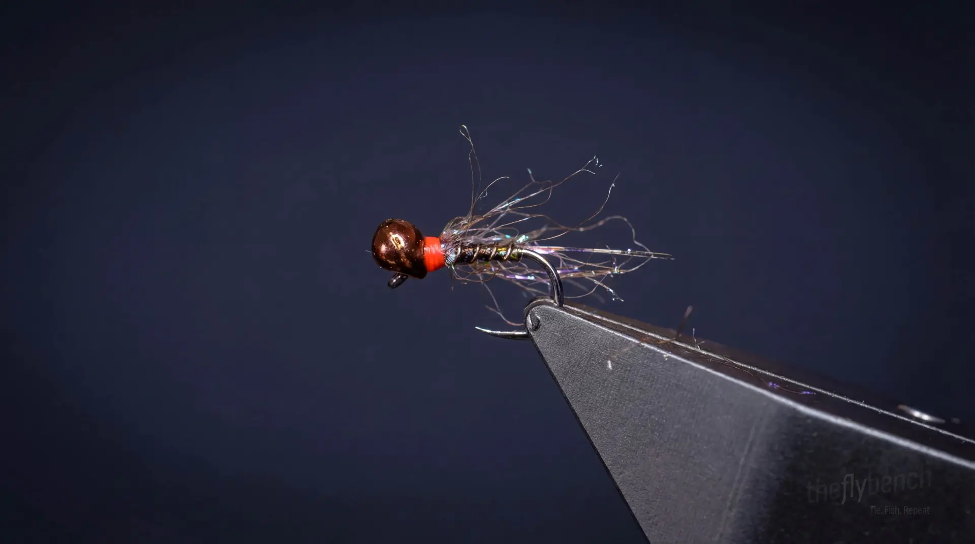 Threaded Veiled Frenchie Bomb fly pattern - imitates Mayfly Nymphs, Caddis Larvae tied for Trout