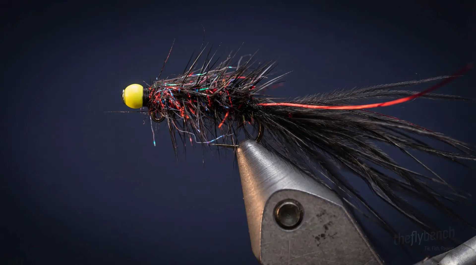 Balanced Blank Saver - Midnight Fire fly pattern - imitates Leeches tied for Trout