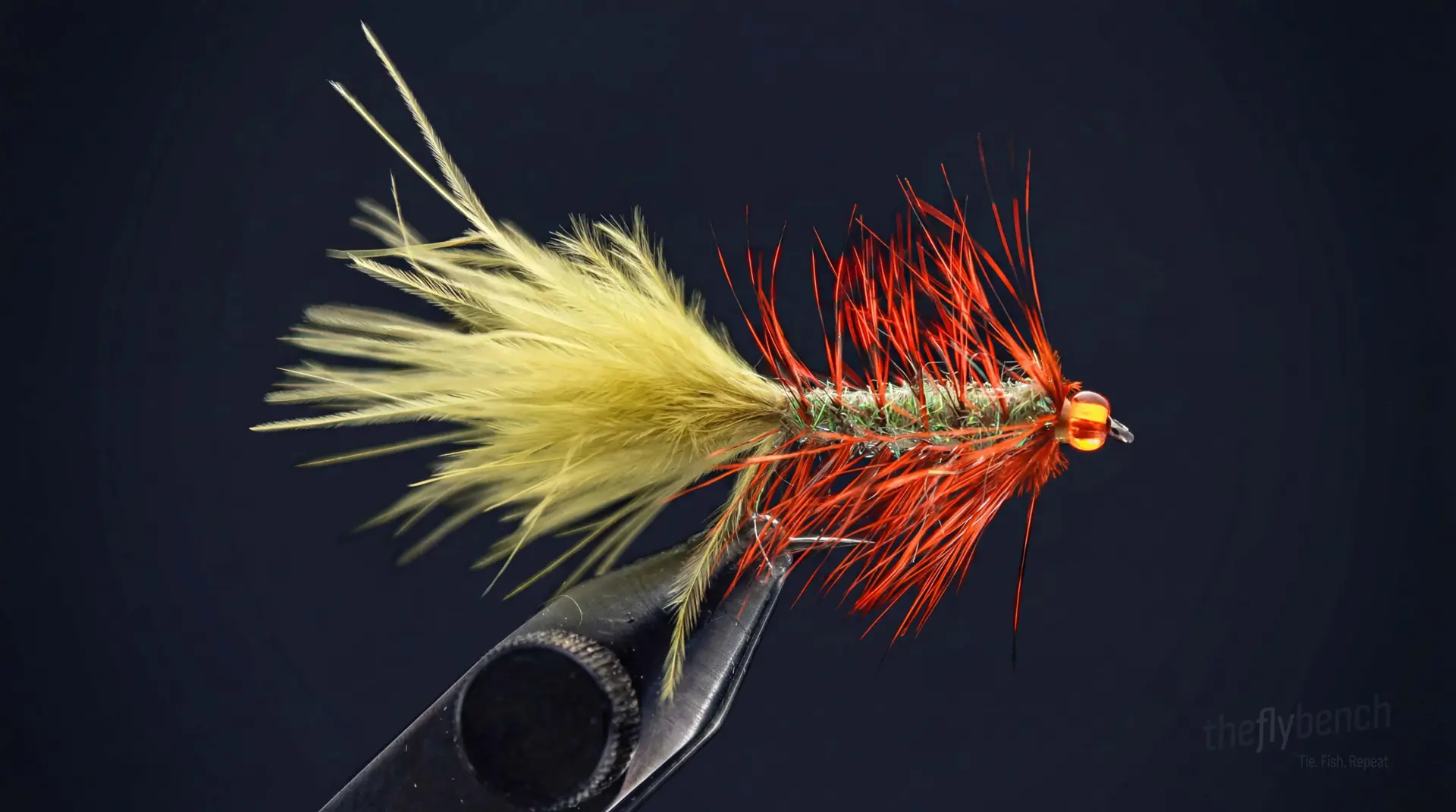 Pumpkin Head fly pattern - imitates Chironomids tied for Trout