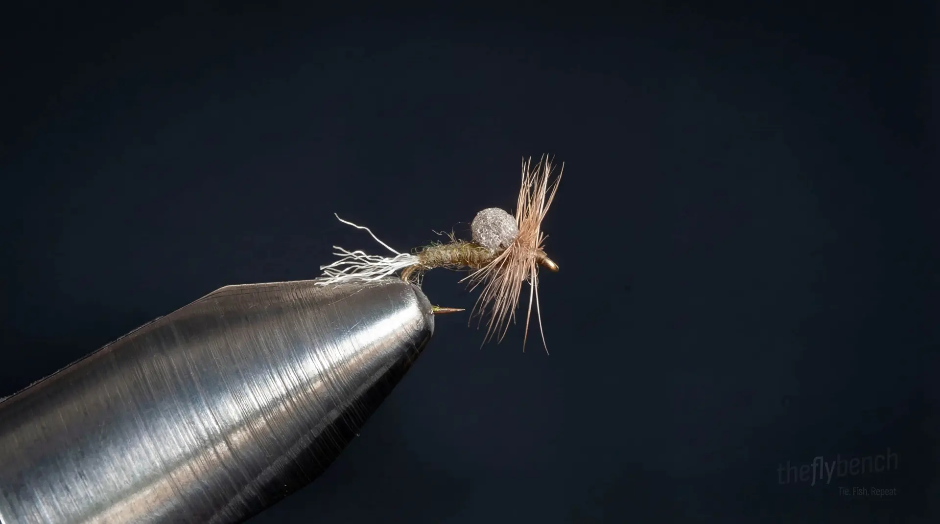 Baetis Foam Emerger fly pattern - imitates Blue-Winged Olive tied for Trout