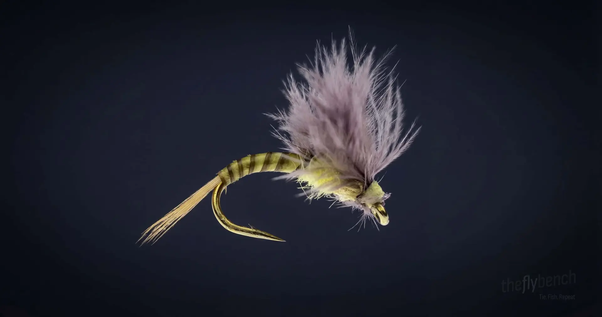 Batwing Emerger fly pattern - imitates Mayflies tied for Trout