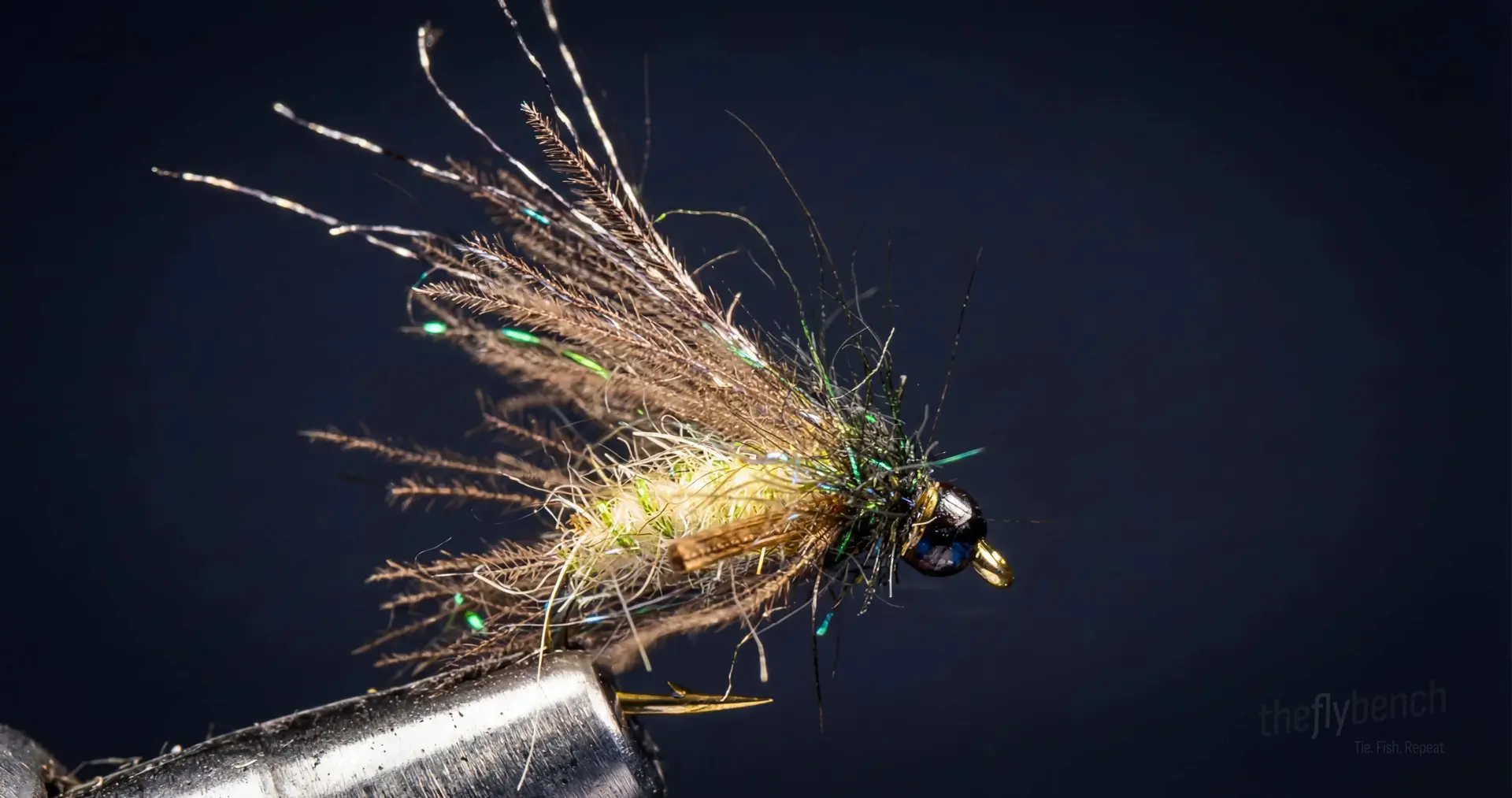 Caddistrophic Pupa fly pattern - imitates Caddis Pupae tied for Trout