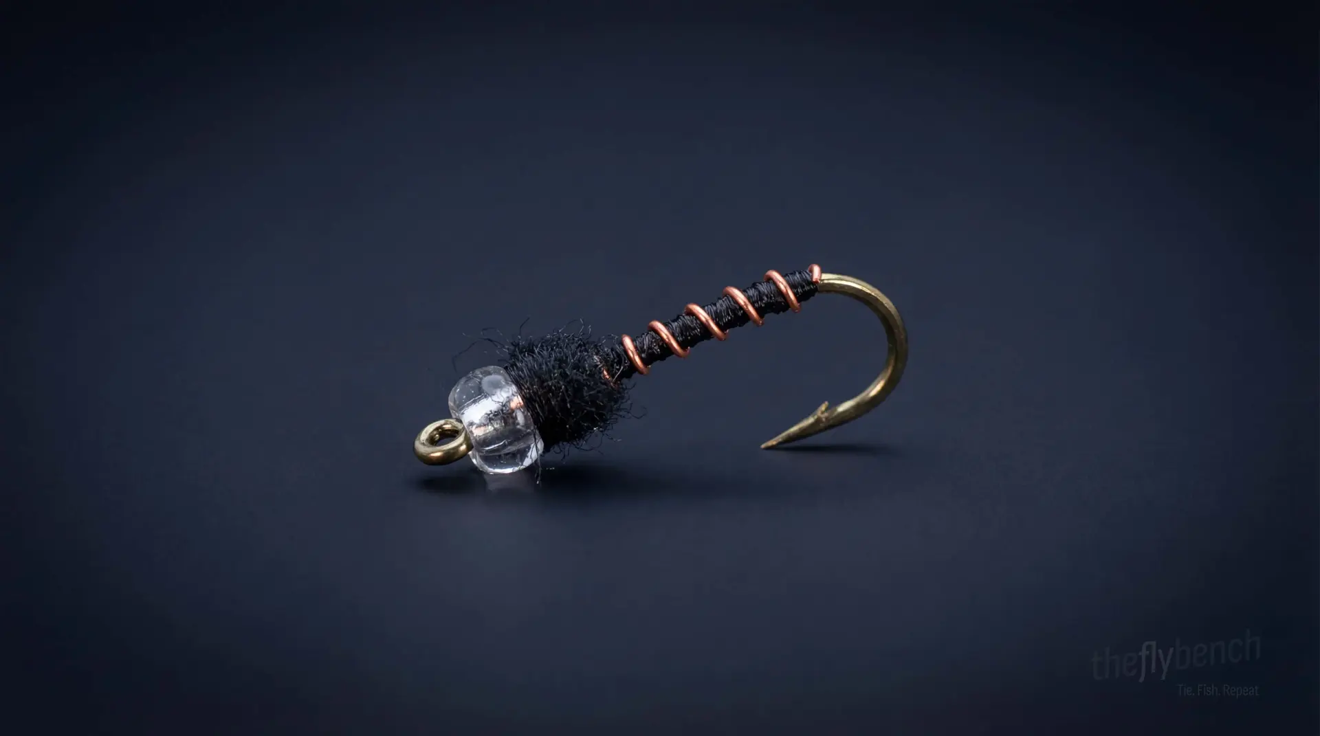 Mercury Black Beauty fly pattern - imitates Midges tied for Trout