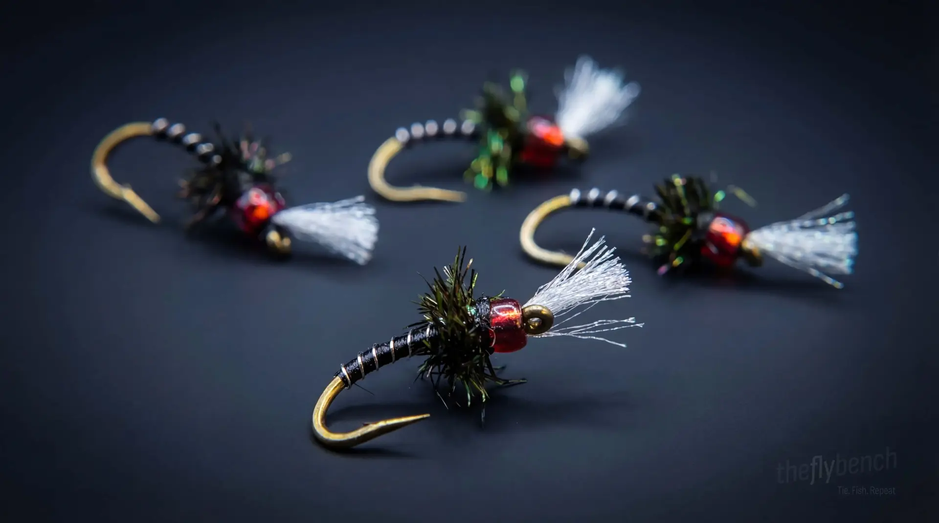 Rojo Midge fly pattern - imitates Midges tied for Trout