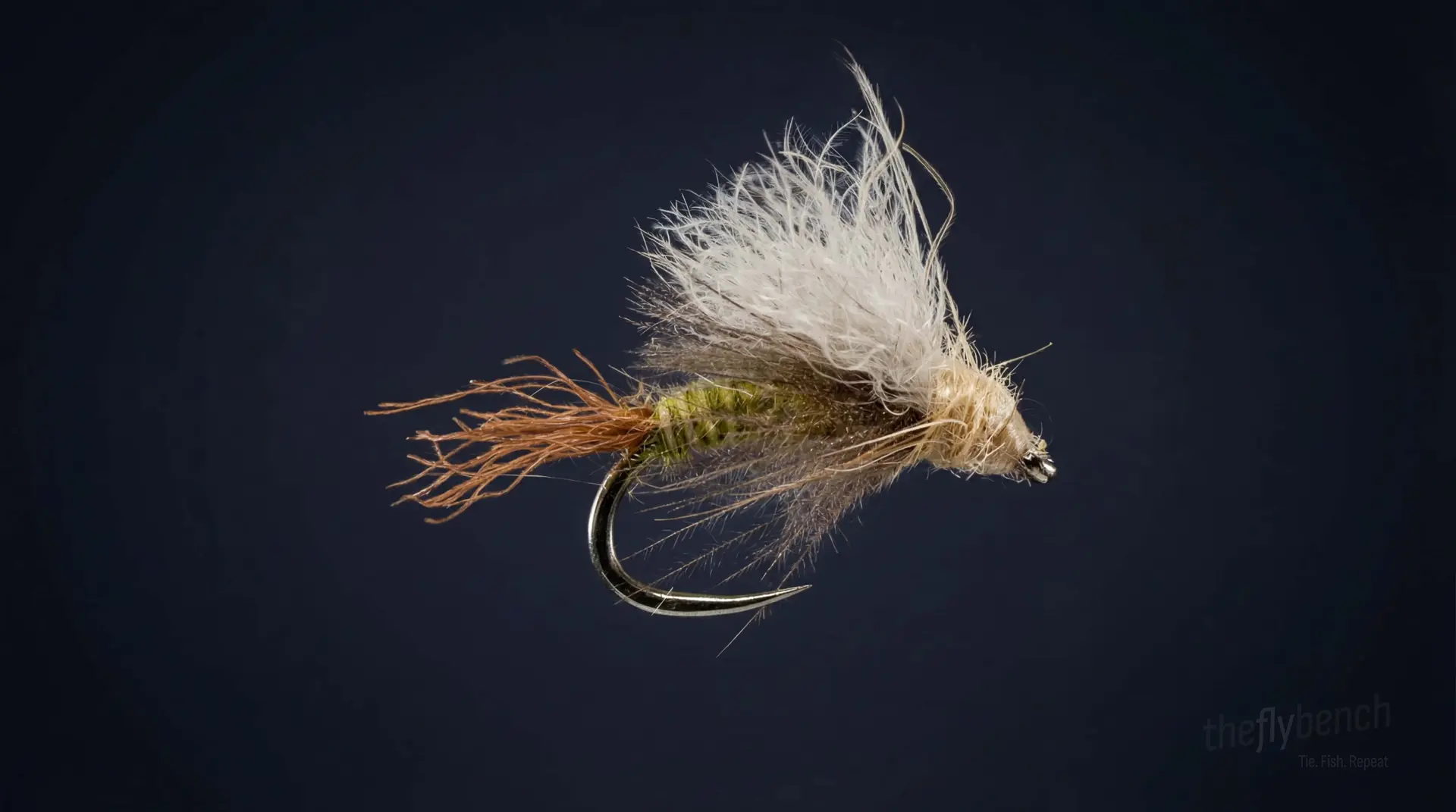 Rosenbaur's Rabbit Foot Emerger fly pattern - imitates Mayflies tied for Trout