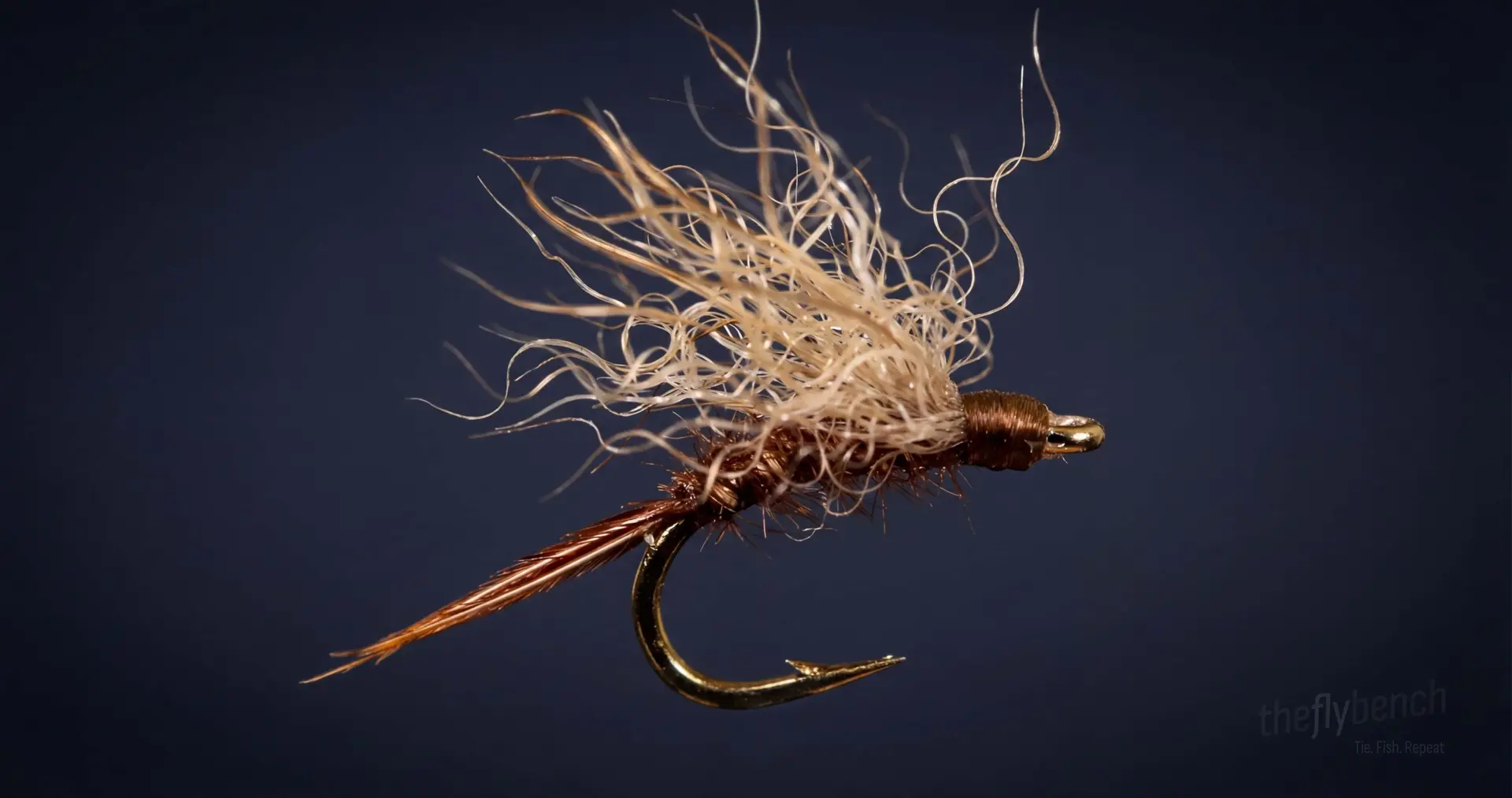 Simple Snowshoe Emerger fly pattern - imitates Mayflies, Caddis tied for Trout
