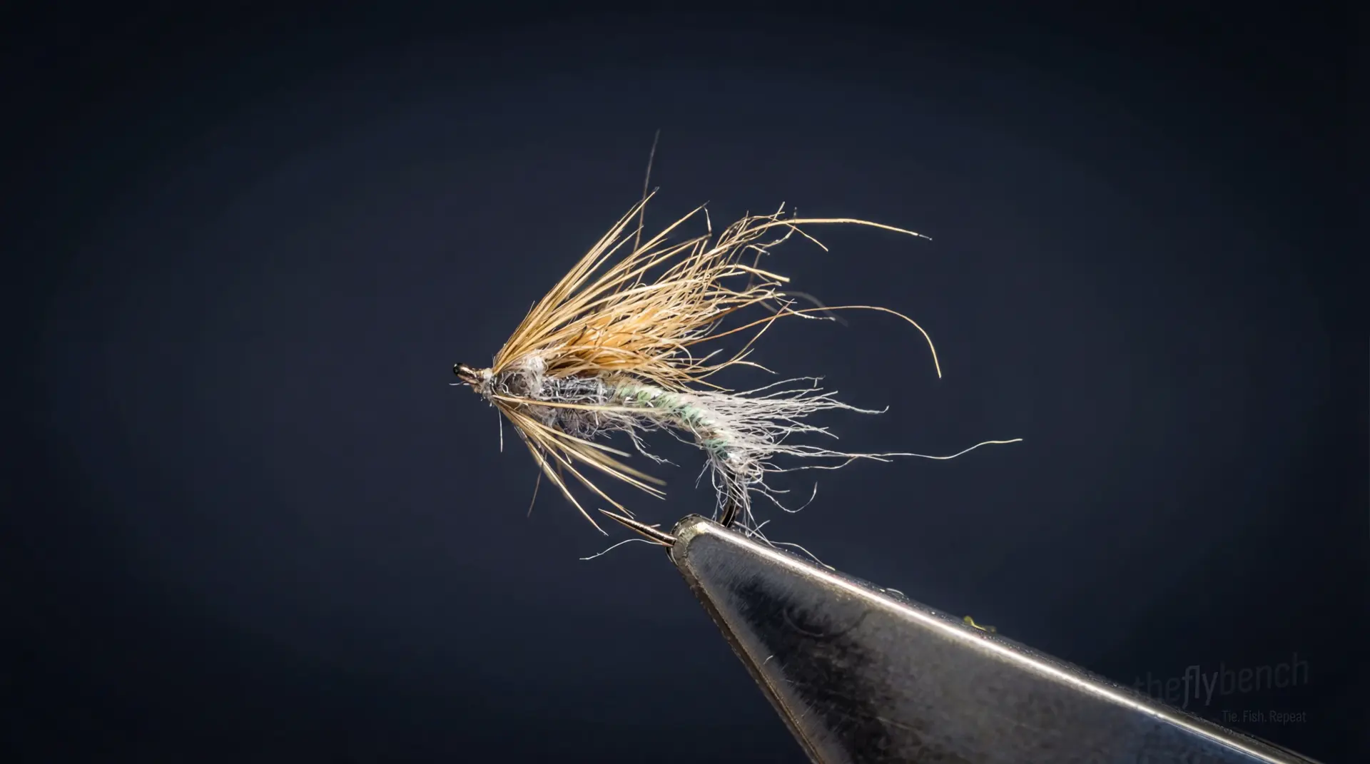 Smoky Emerger fly pattern - imitates Midges tied for Trout