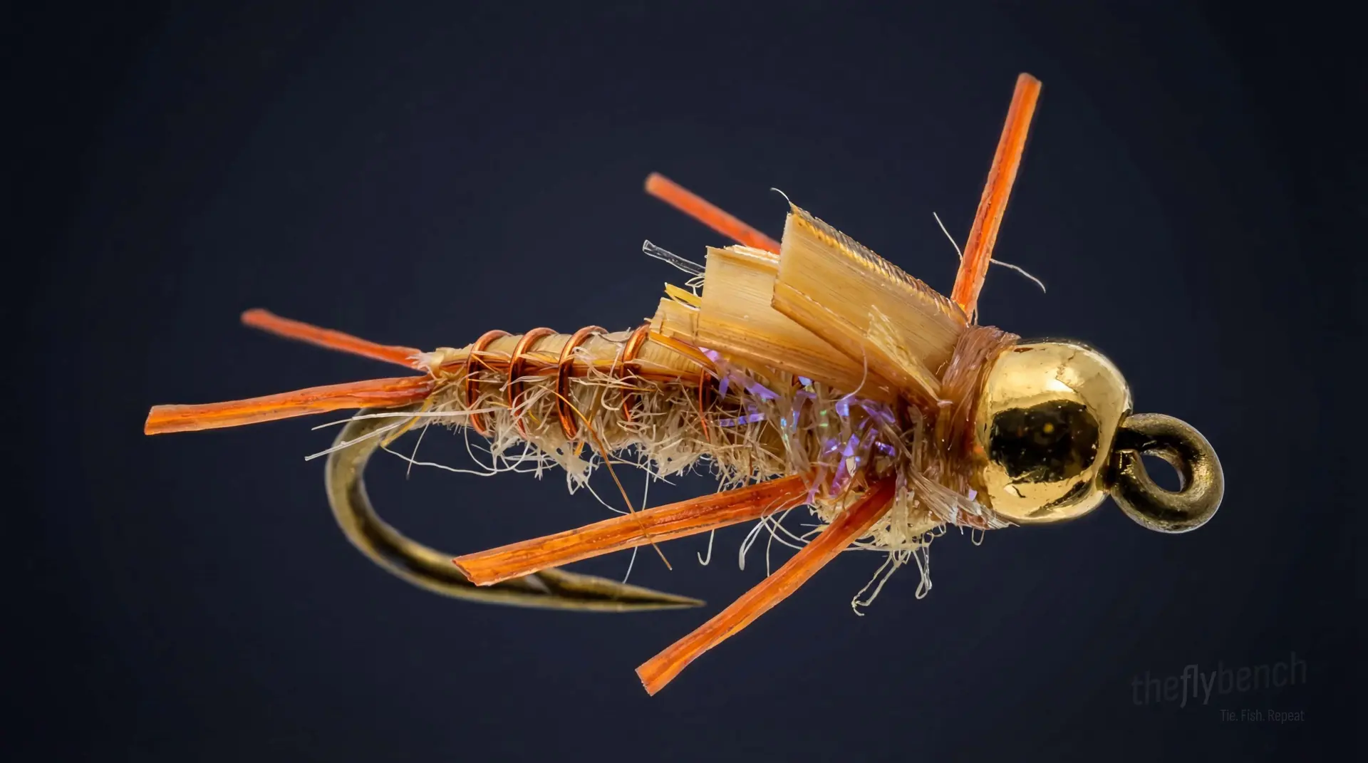 Anderson's UV Sally fly pattern - imitates Golden Stonefly Nymphs tied for Trout