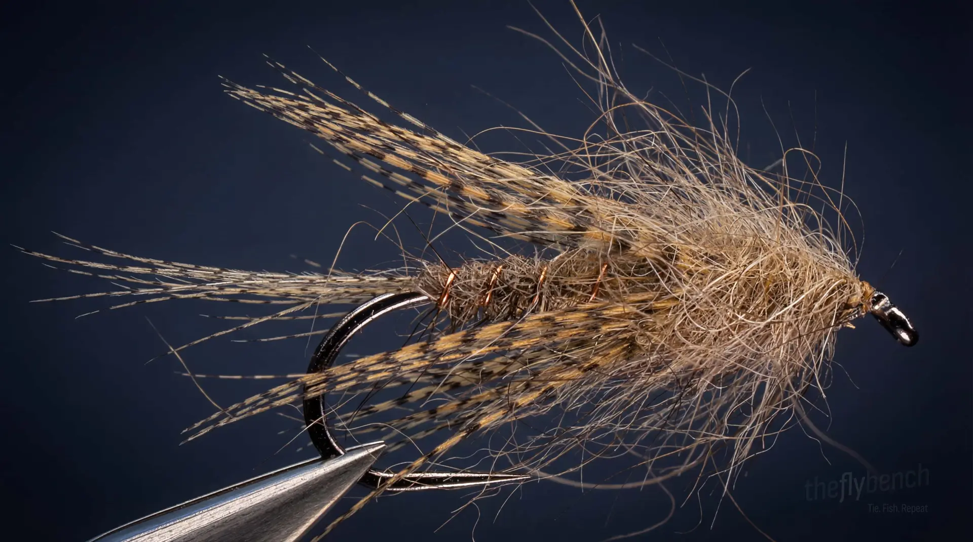Bird's Nest fly pattern - imitates Caddis Larvae tied for Trout