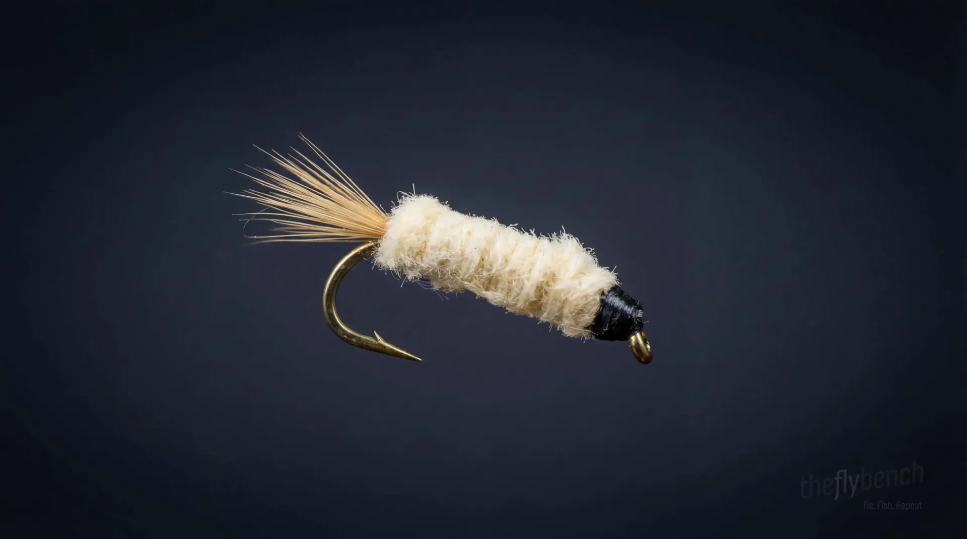 Buckskin fly pattern - imitates Caddis Larvae tied for Trout