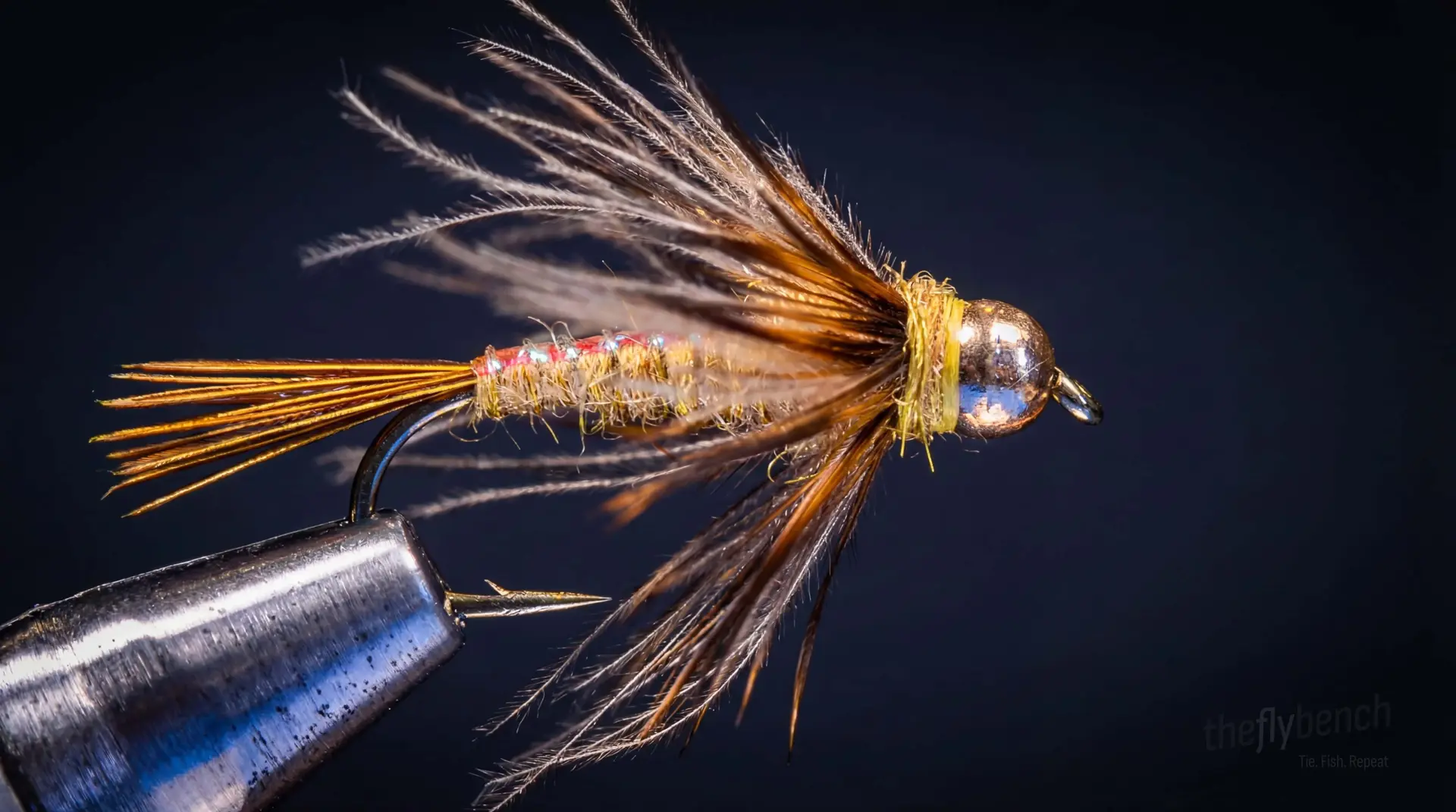 CDC Golden Stone fly pattern - imitates Stoneflies tied for Trout