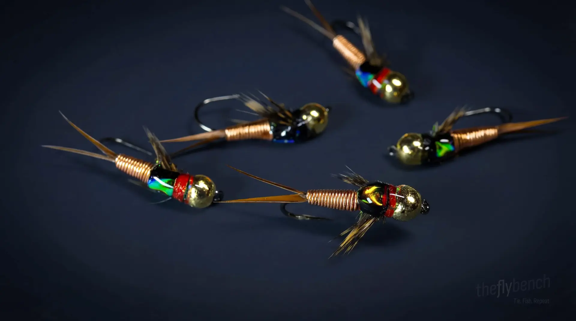 Copper John fly pattern - imitates Stoneflies, Mayfly Nymphs tied for Trout