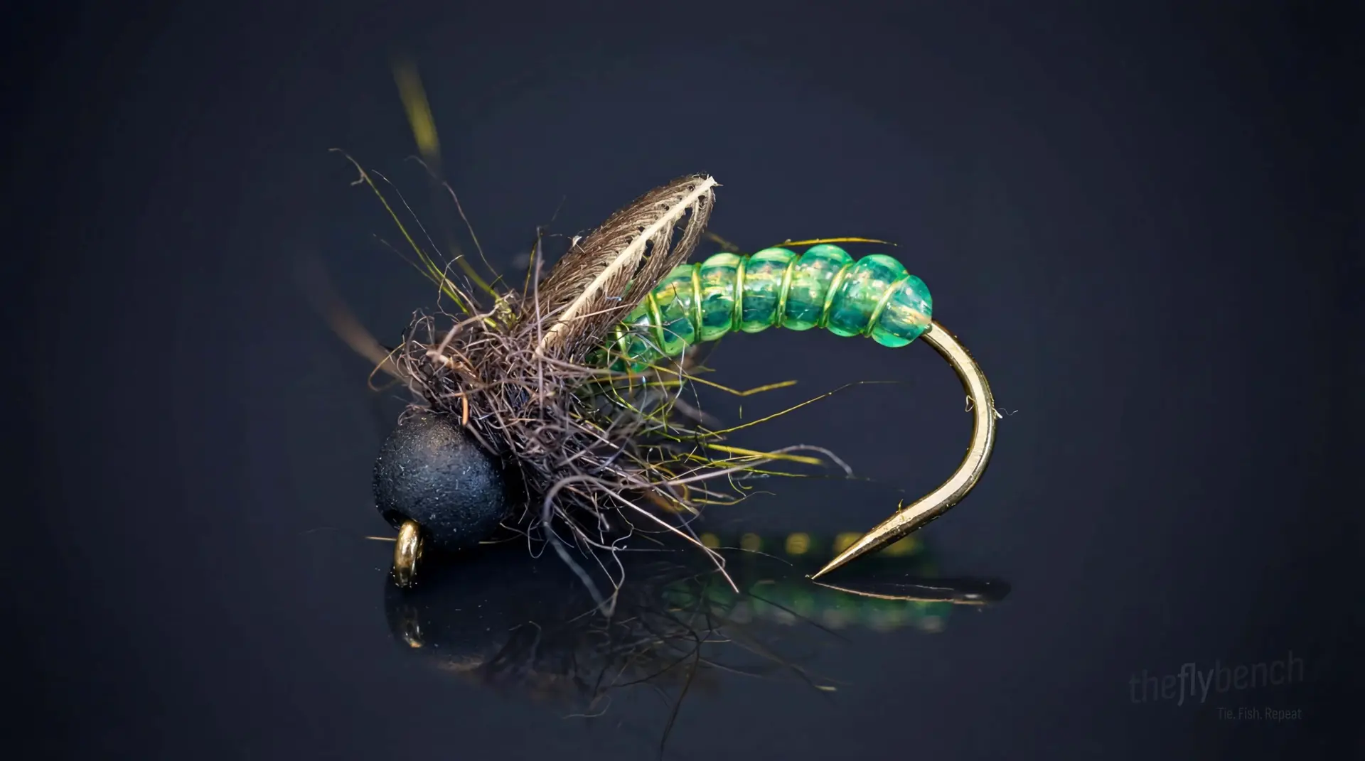 D-Rib Wally Wing Caddis Pupa fly pattern - imitates Caddis Pupae tied for Trout