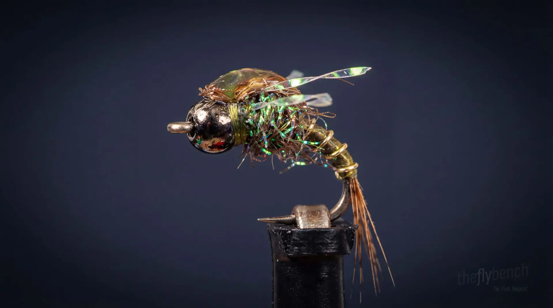 Evil Olive fly pattern - imitates Mayflies, Caddis tied for Trout