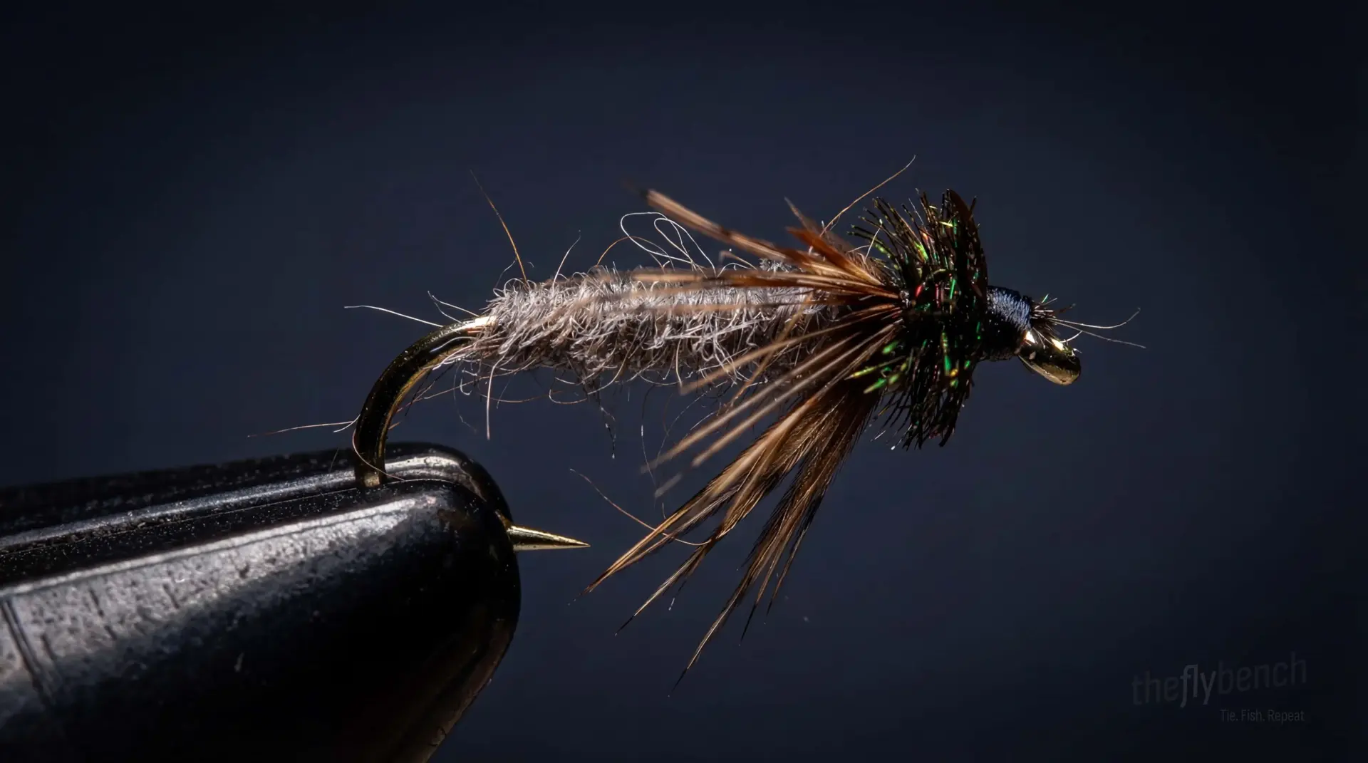 Muskrat Nymph fly pattern - imitates Mayflies, Caddis tied for Trout