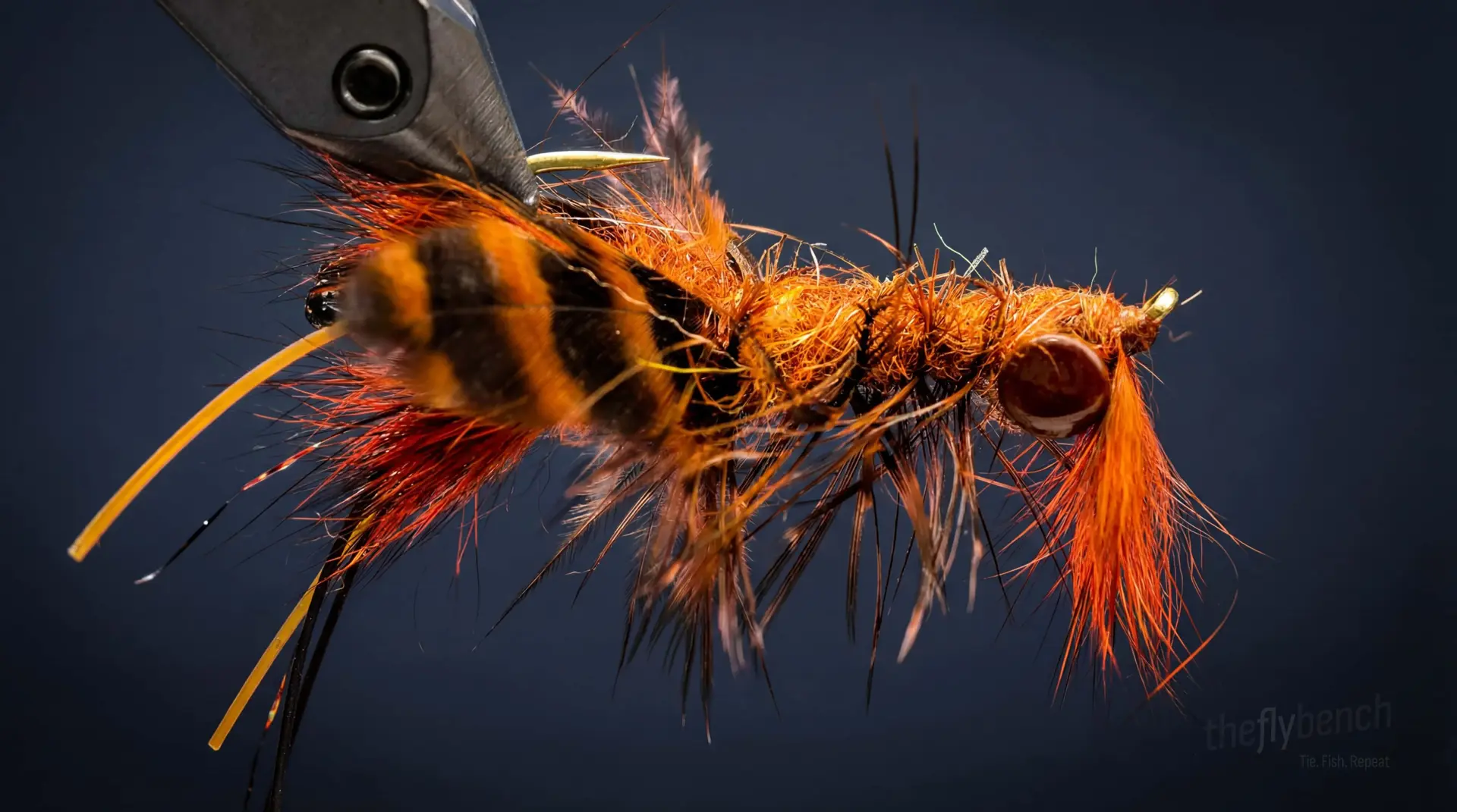 Nearnuff Crayfish fly pattern - imitates Crayfish tied for Bass, Trout