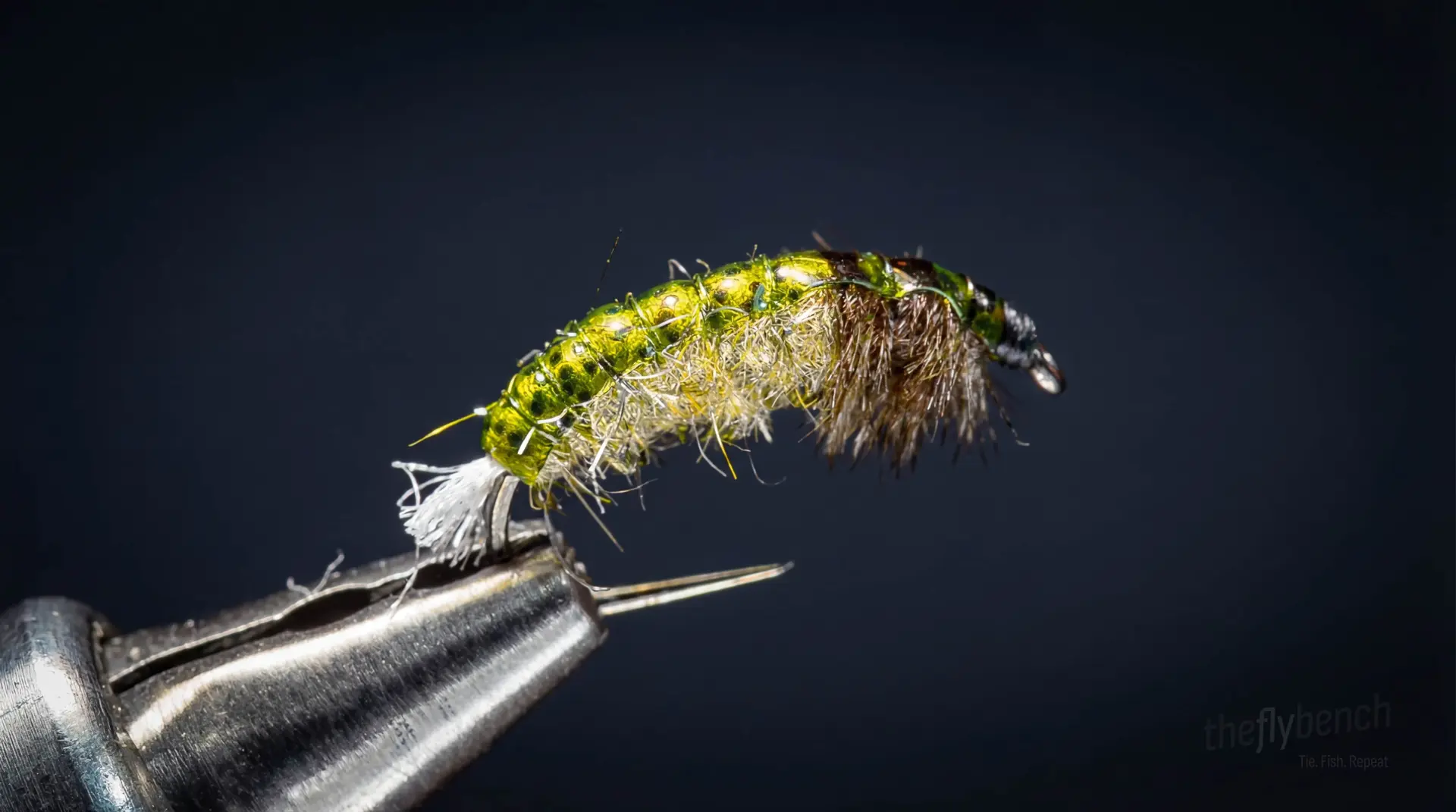 Net Builder Caddis fly pattern - imitates Caddis, Caddis Larvae tied for Trout