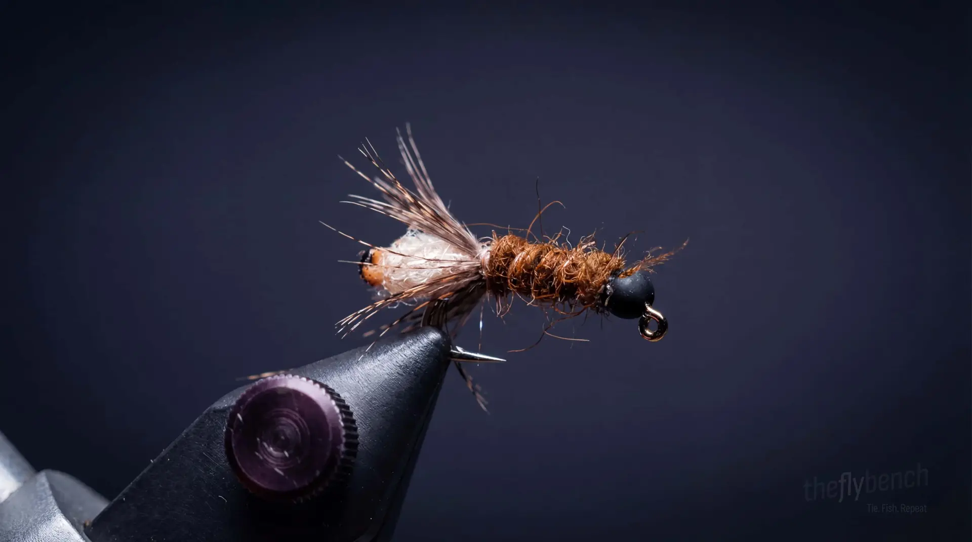 Peeping Caddis Nymph fly pattern - imitates Caddis Larvae tied for Trout, Grayling