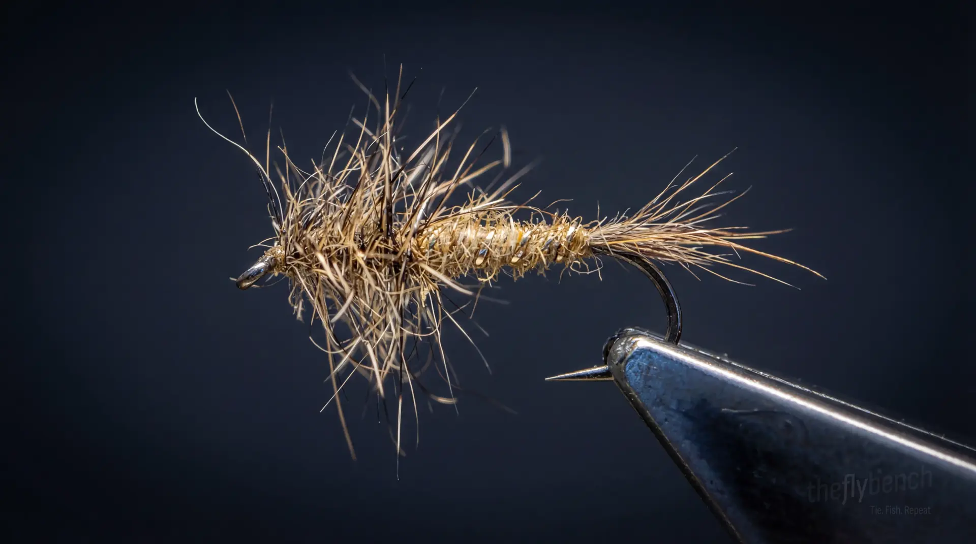 Red Fox Squirrel Nymph fly pattern - imitates Mayfly Nymphs tied for Trout