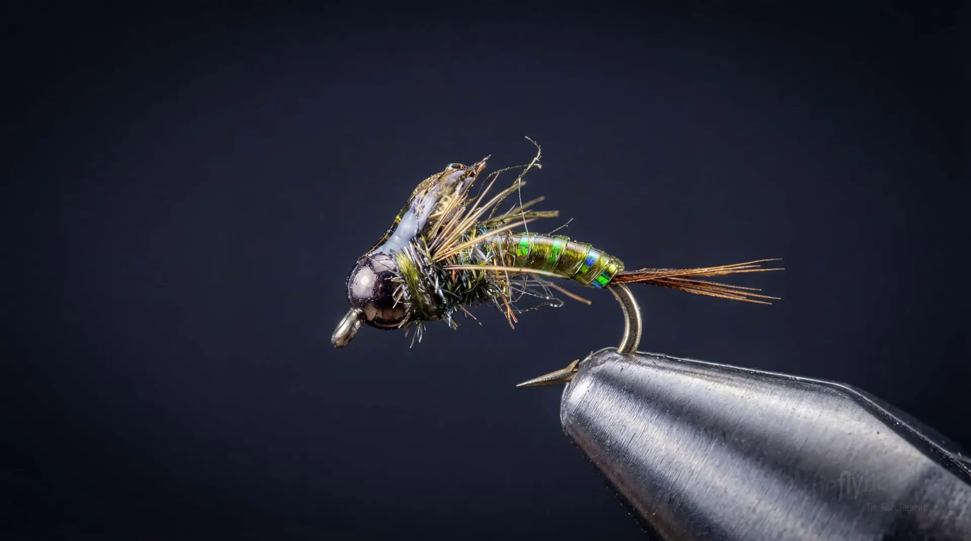 Sloan's Mighty Mite Baetis fly pattern - imitates Baetis tied for Trout