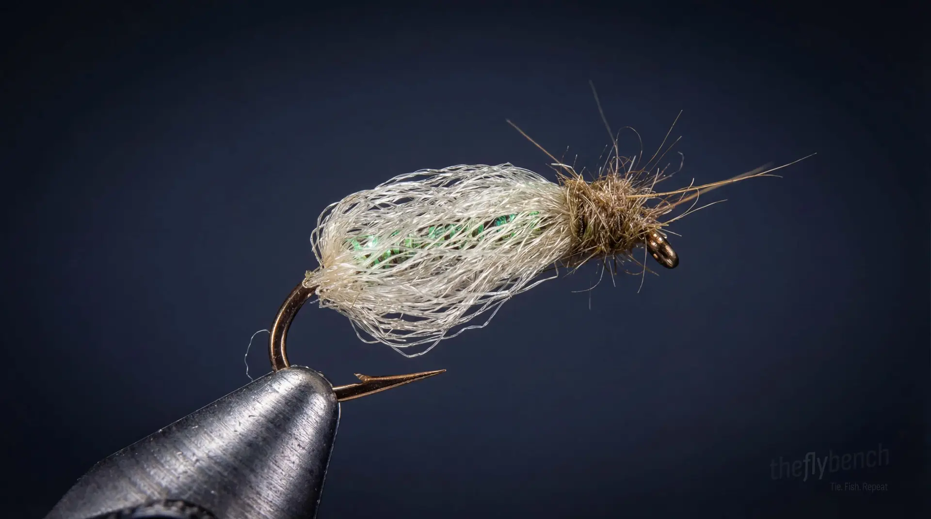 Sparkle Pupa fly pattern - imitates Caddis Pupae tied for Trout