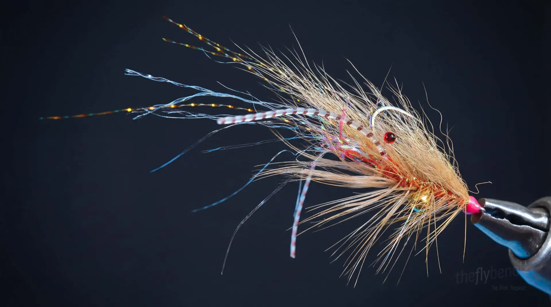 Chewy's Halo Shrimp fly pattern - imitates Shrimp tied for Bonefish, Permit