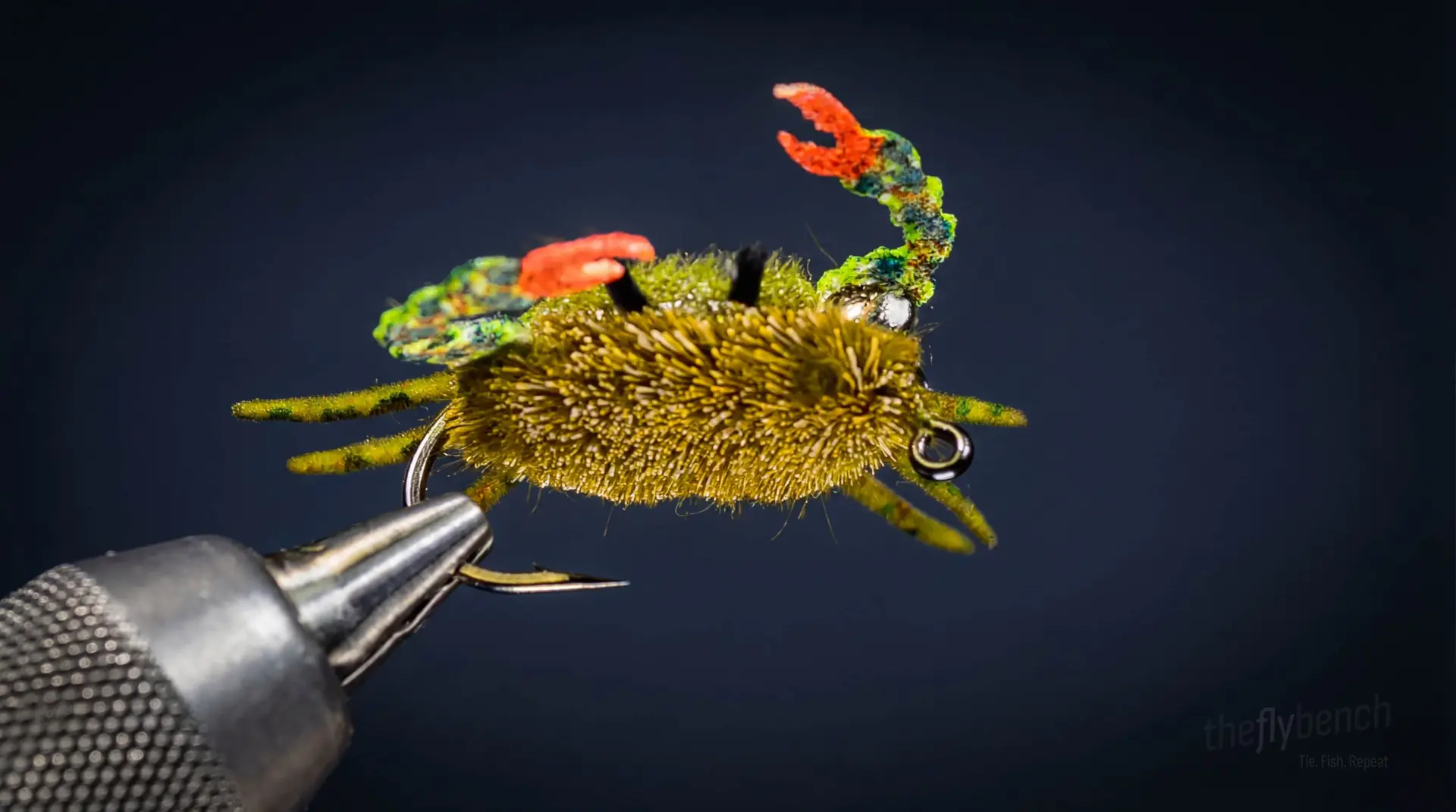 Danger Muffin Crab fly pattern - imitates Crabs tied for Bonefish, Permit, Redfish