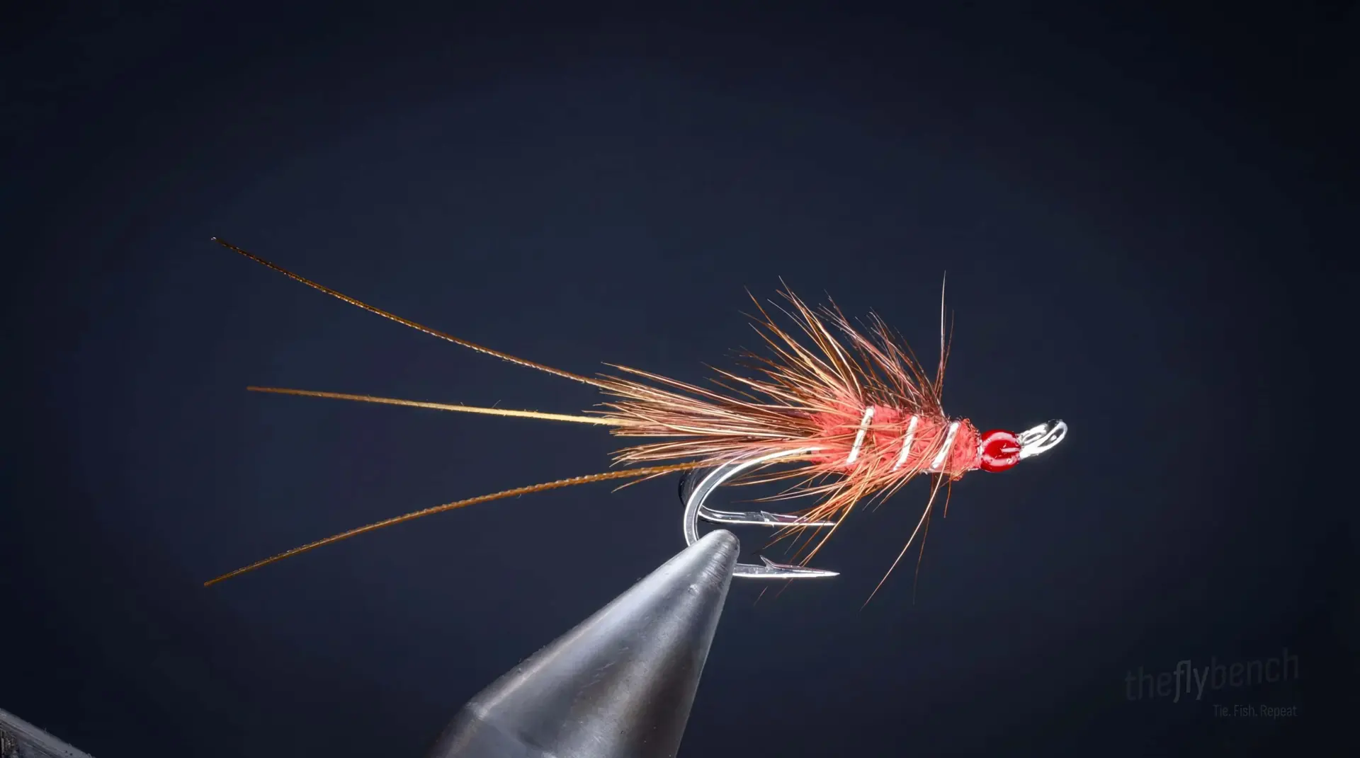 Red Francis fly pattern - imitates Shrimp tied for Atlantic Salmon, Trout