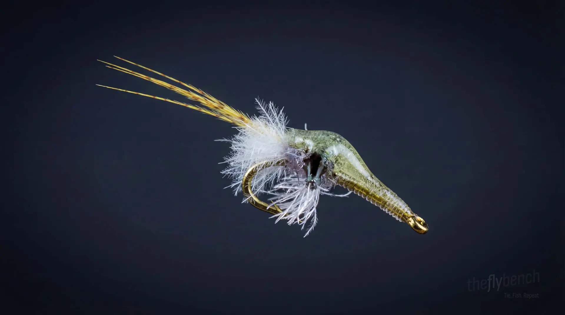 Will Sand's Epoxy Mysis Shrimp fly pattern - imitates Mysis Shrimp tied for Trout