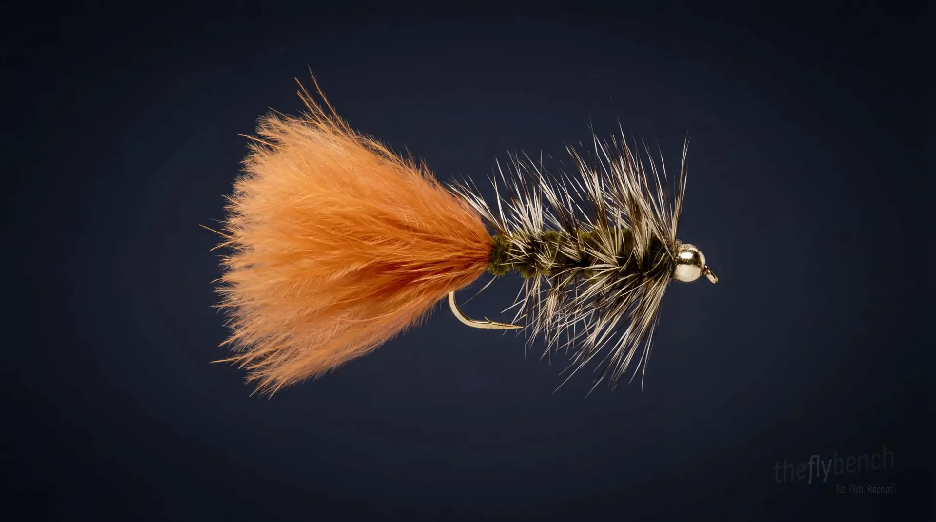 Beadhead Woolly Bugger fly pattern - imitates Baitfish tied for Trout, Bass