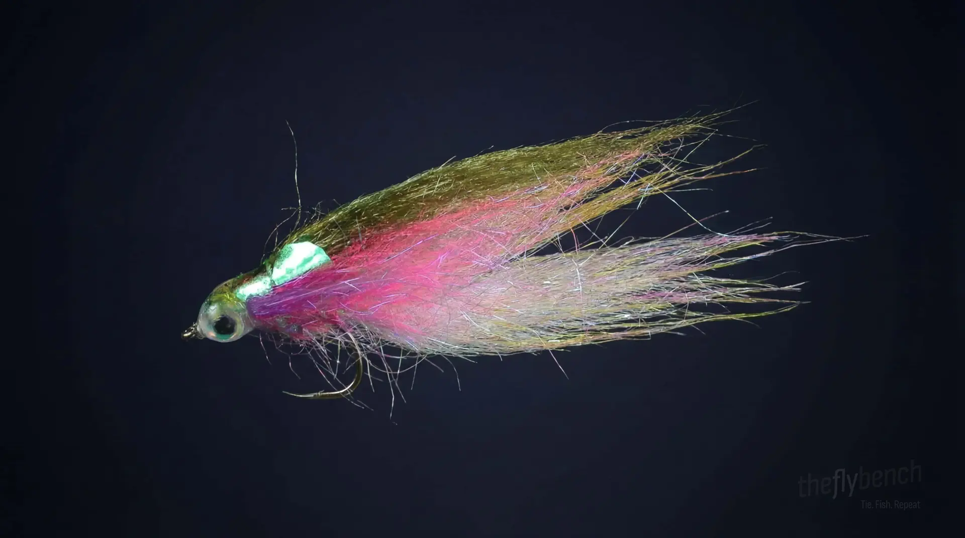 Herman's Articulated Baby Rainbow fly pattern - imitates Baitfish tied for Trout, Bass