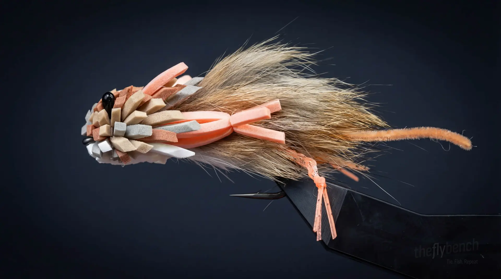 Pinecone Mouse fly pattern - imitates Mice tied for Bass, Pike, Trout, Muskie