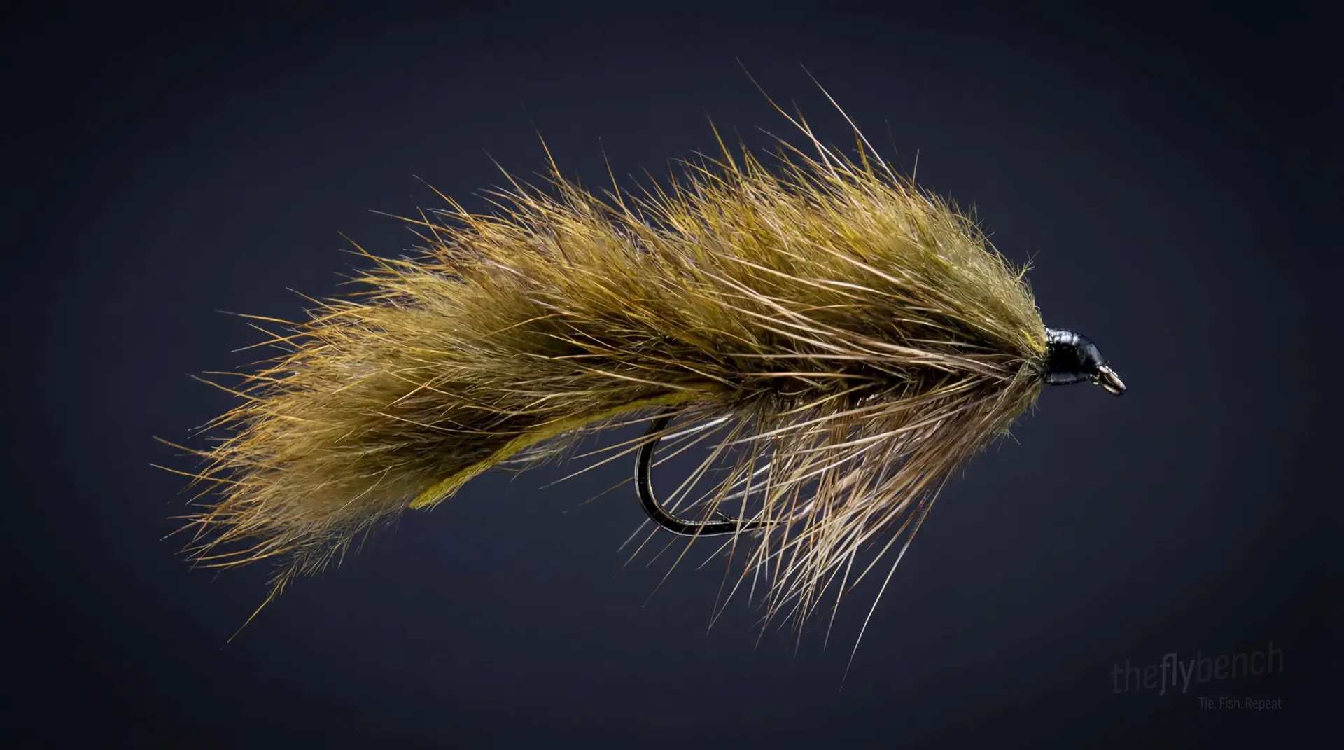 Squirrel and Herl Bugger fly pattern - imitates Aquatic Insects tied for Trout, Bass