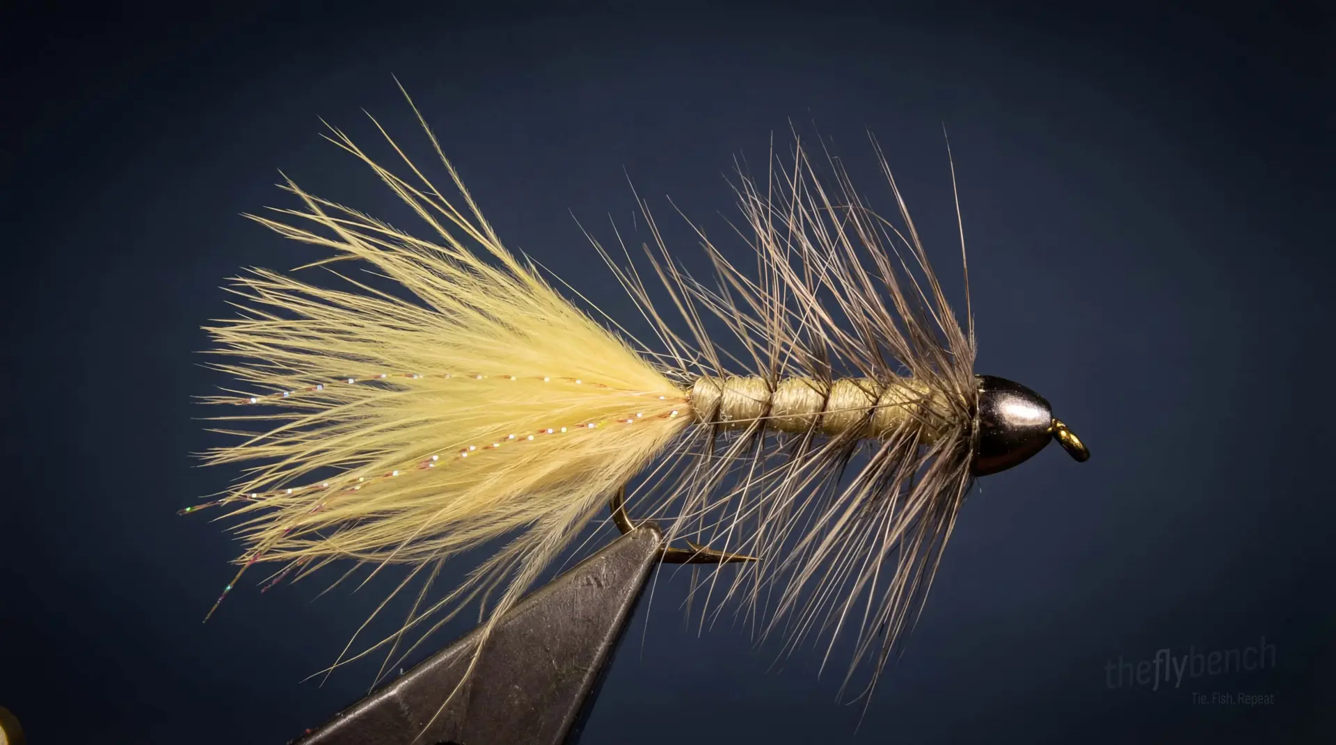 Vanilla Bugger fly pattern - imitates Baitfish tied for Trout