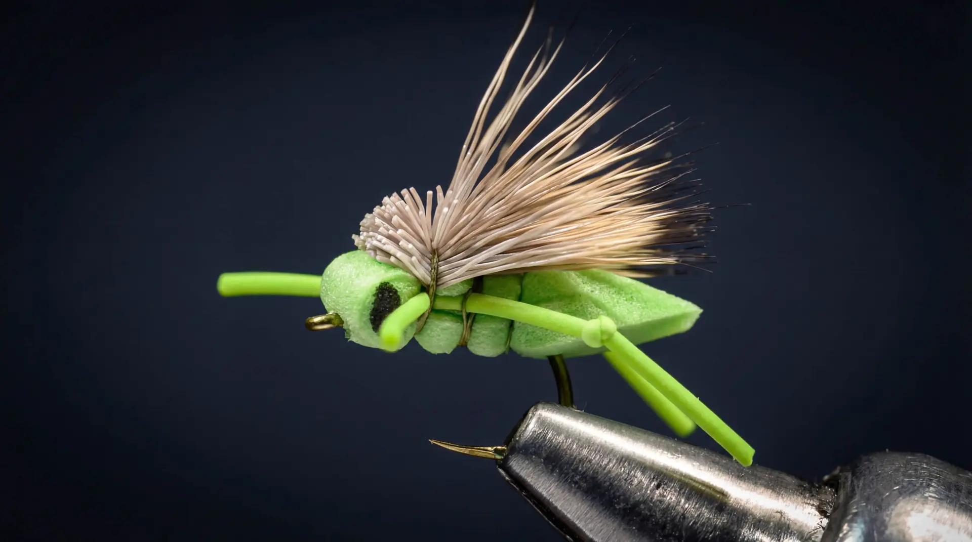Baby Boy Hopper fly pattern - imitates Grasshoppers, Terrestrials tied for Trout